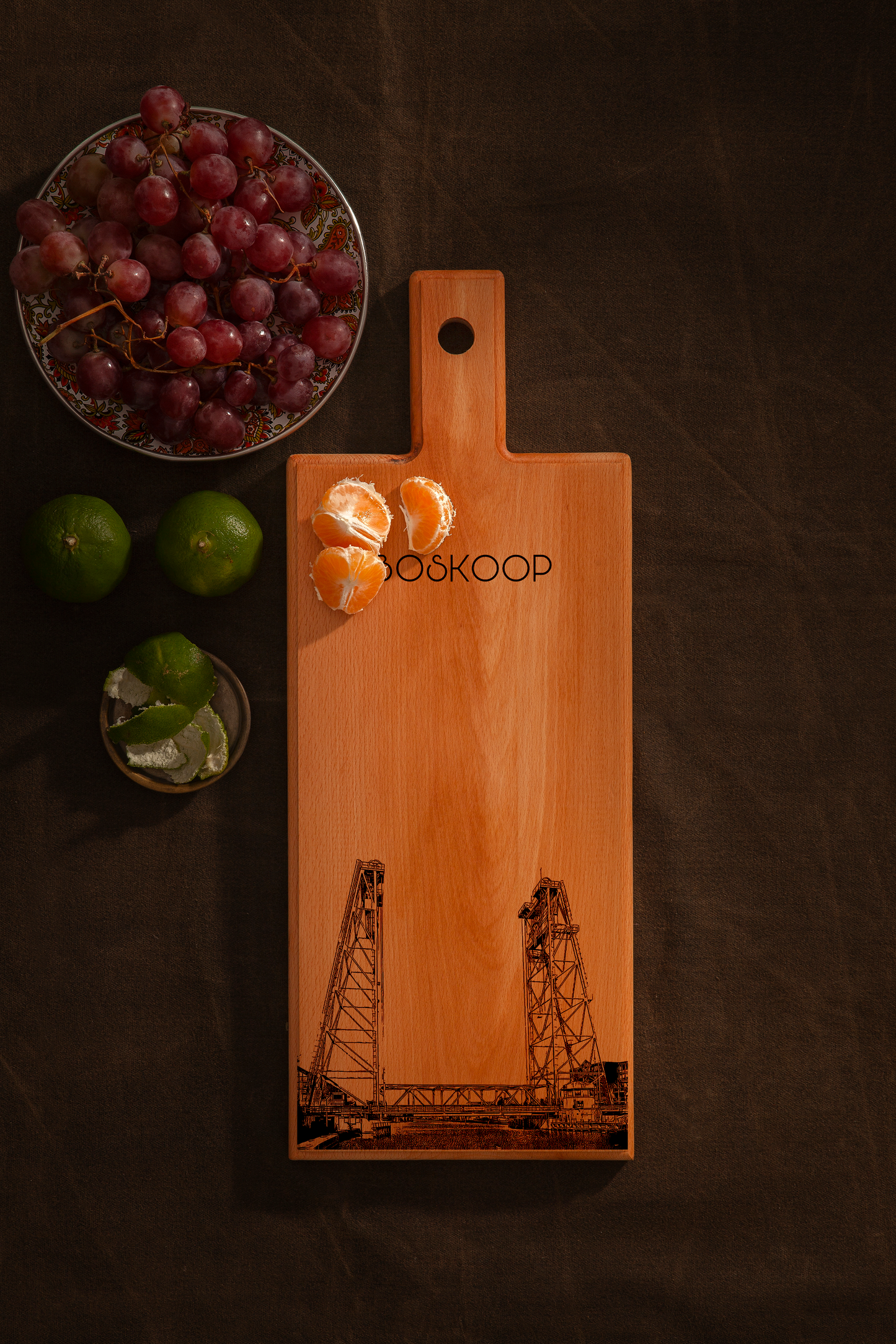 Handmade Boskoop Engraved Serving Board - Beech Wood