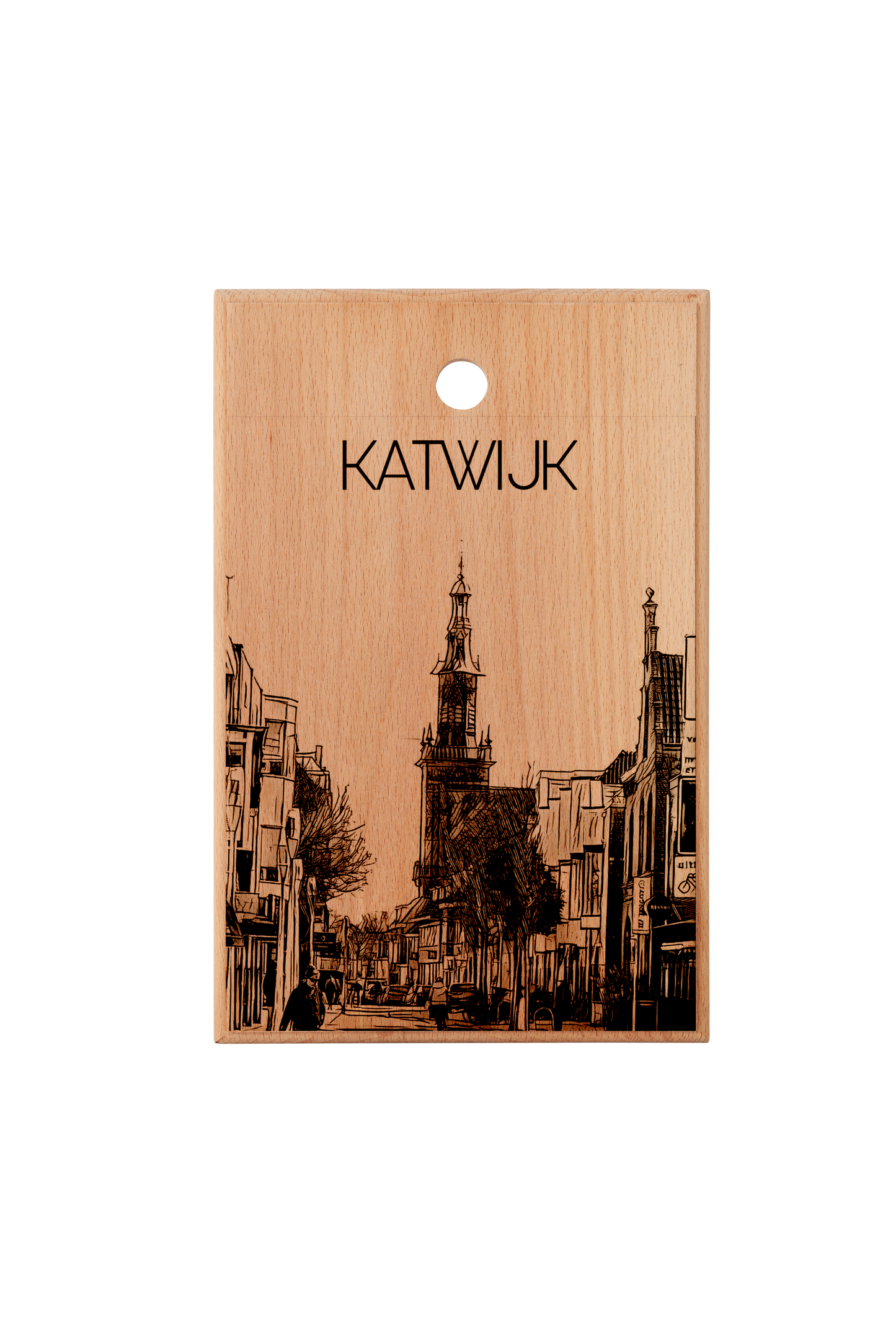KATWIJK VOORSTRAAT HANDGEMAAKTE GEGRAVEERDE SNIJPLANK