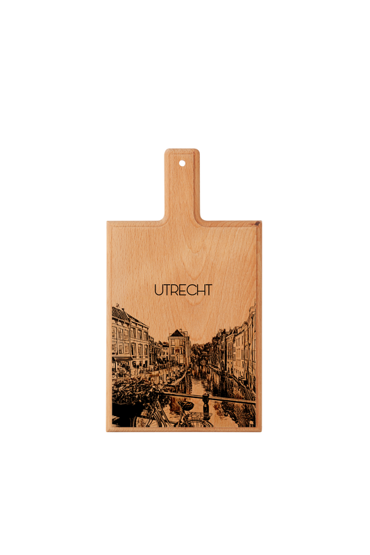 Handmade Utrecht Engraved Cheese Board - Beech Wood
