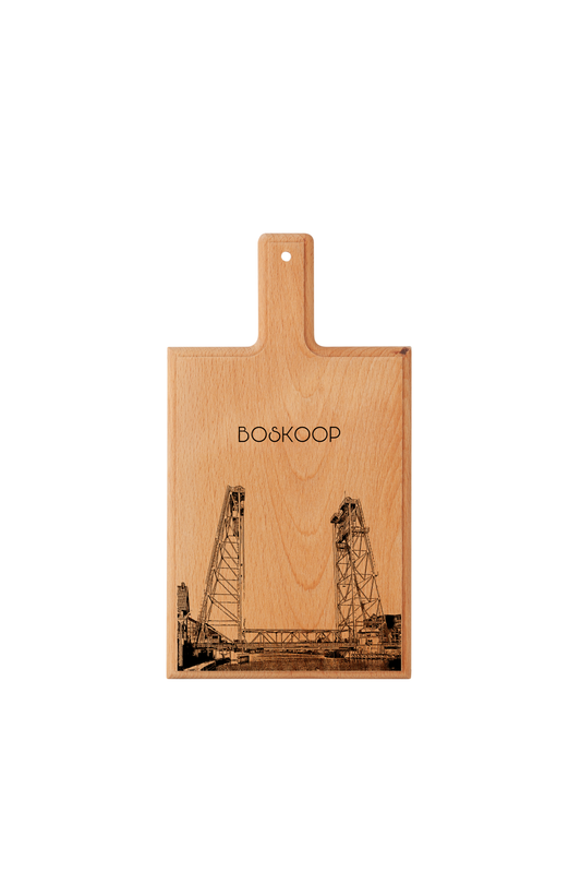 Handmade Boskoop Bridge Engraved Cheese Board - Beech Wood