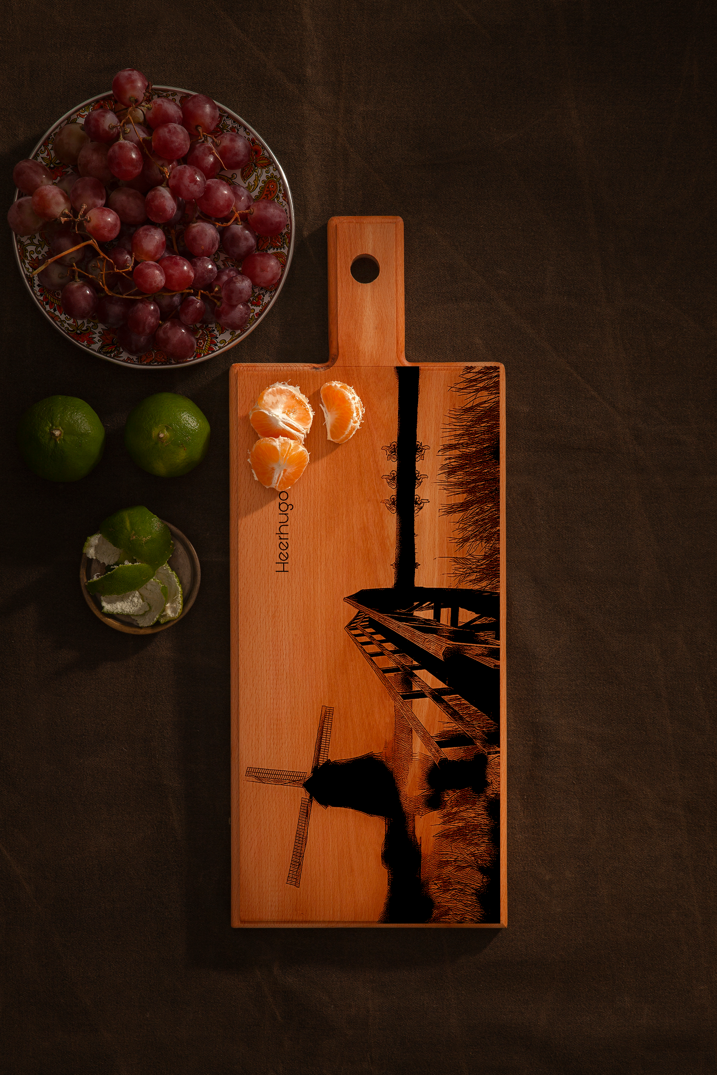 Handmade Heerhugowaard Engraved Serving Board - Beech Wood