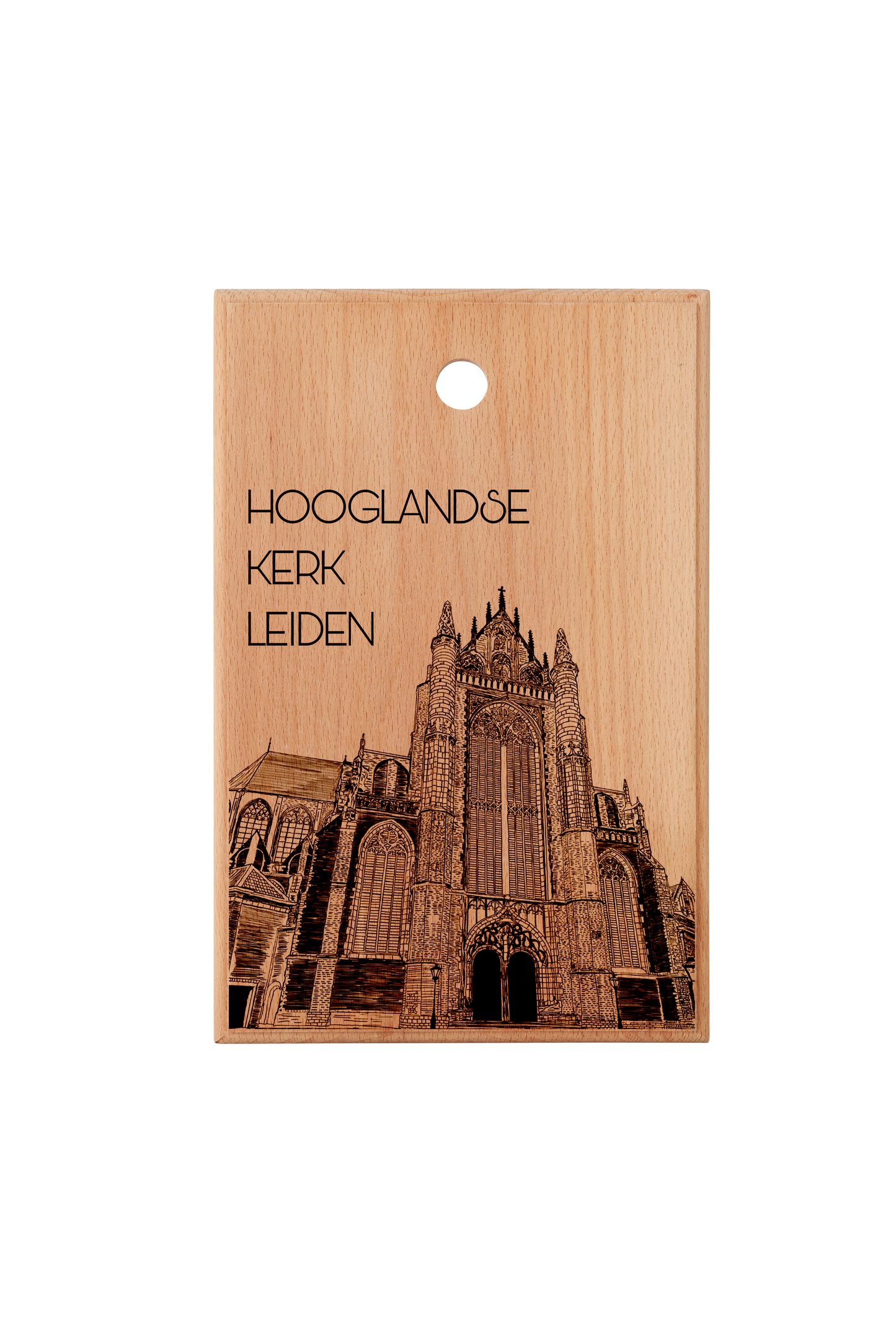 LEIDEN HOOGLANDSE KERK HANDMADE ENGRAVED CUTTING BOARD