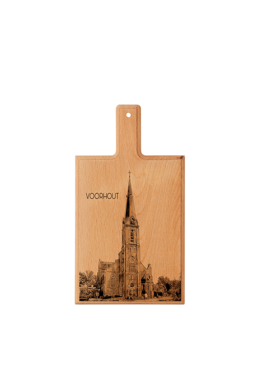 Handmade Voorhout Sint-Bartholomeükerk Engraved Cheese Board - Beech Wood