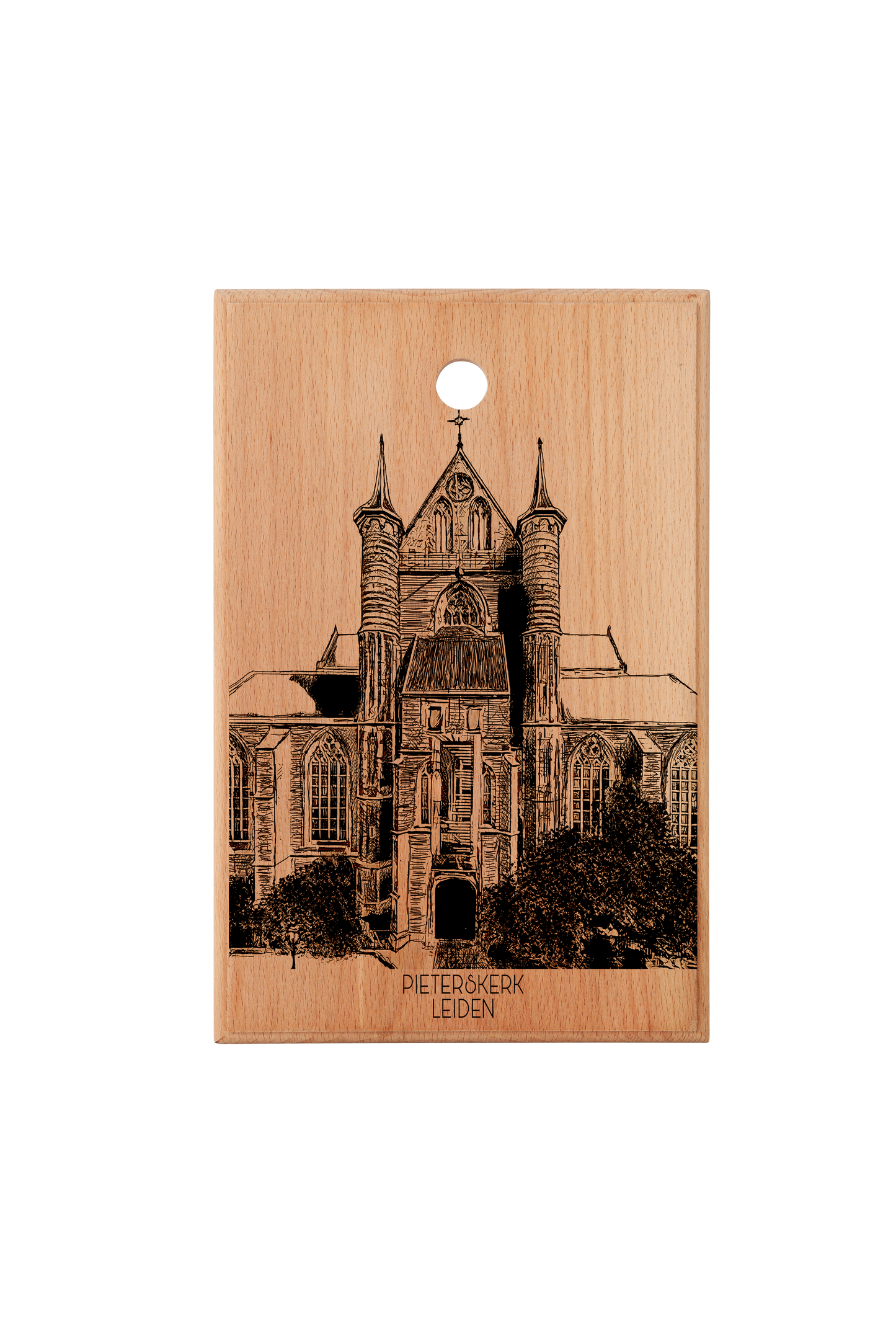 LEIDEN PIETERSKERK HANDMADE ENGRAVED CUTTING BOARD