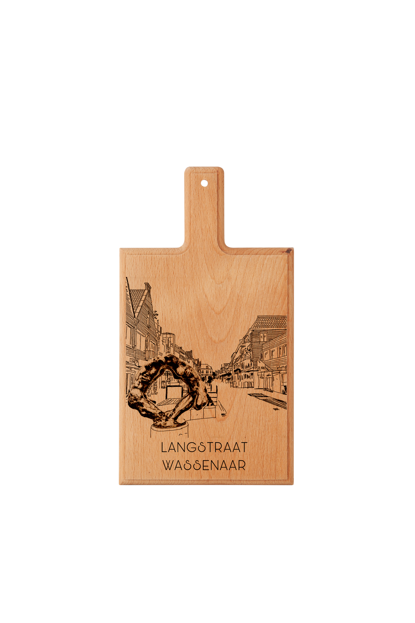 Handmade Wassenaar Langstraat Engraved Cheese Board - Beech Wood