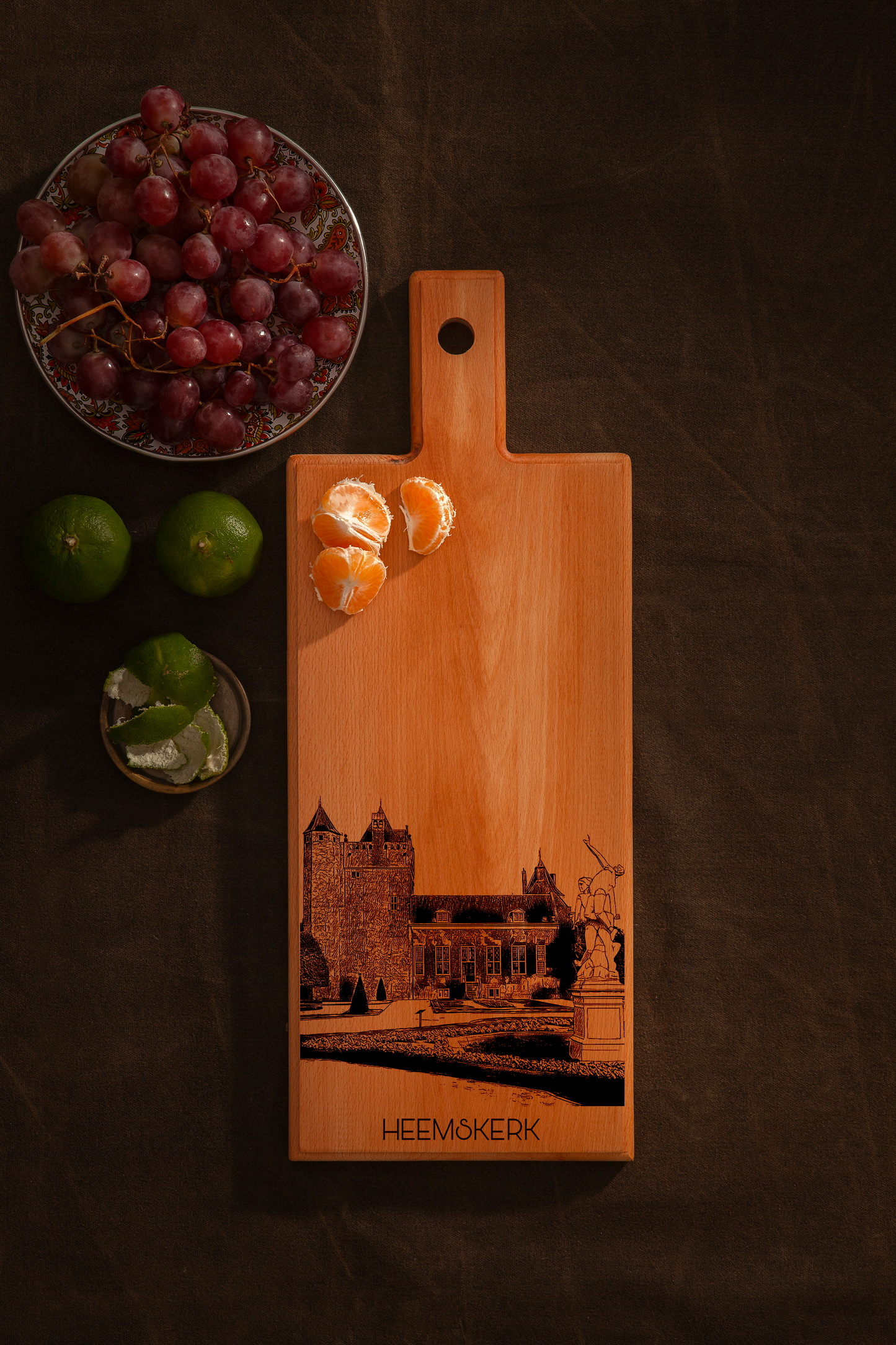 Handmade Heemskerk Engraved Serving Board - Beech Wood