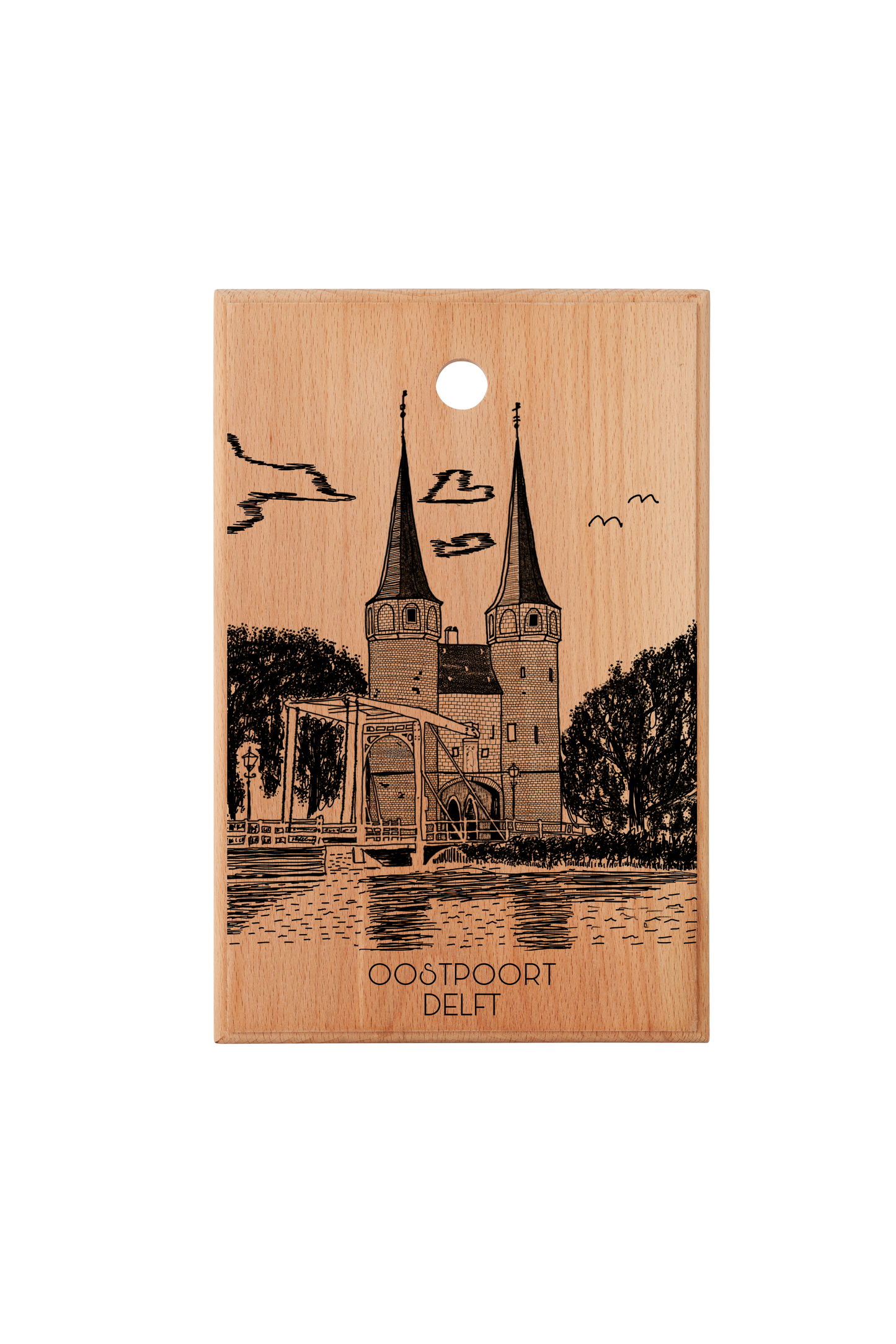 Beech Wood Cutting Board with Original Oostpoort Engraving