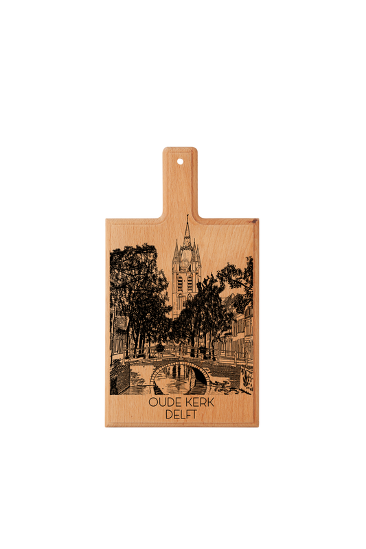 DELFT OUDE KERK HANDMADE ENGRAVED CHEESE BOARD