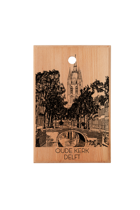 Beech Wood Cutting Board with Original Oude Kerk Engraving