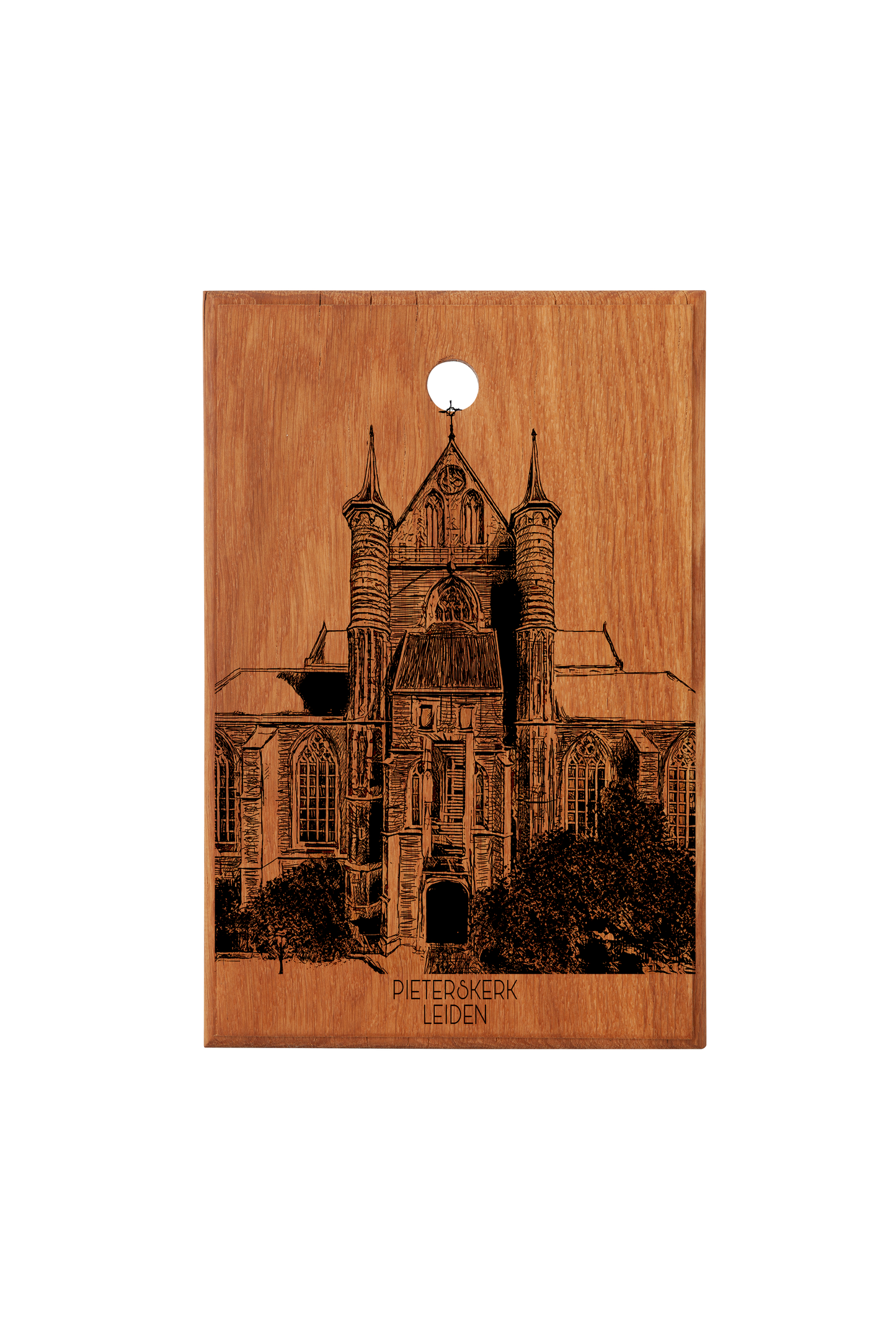 LEIDEN PIETERSKERK HANDMADE ENGRAVED CUTTING BOARD