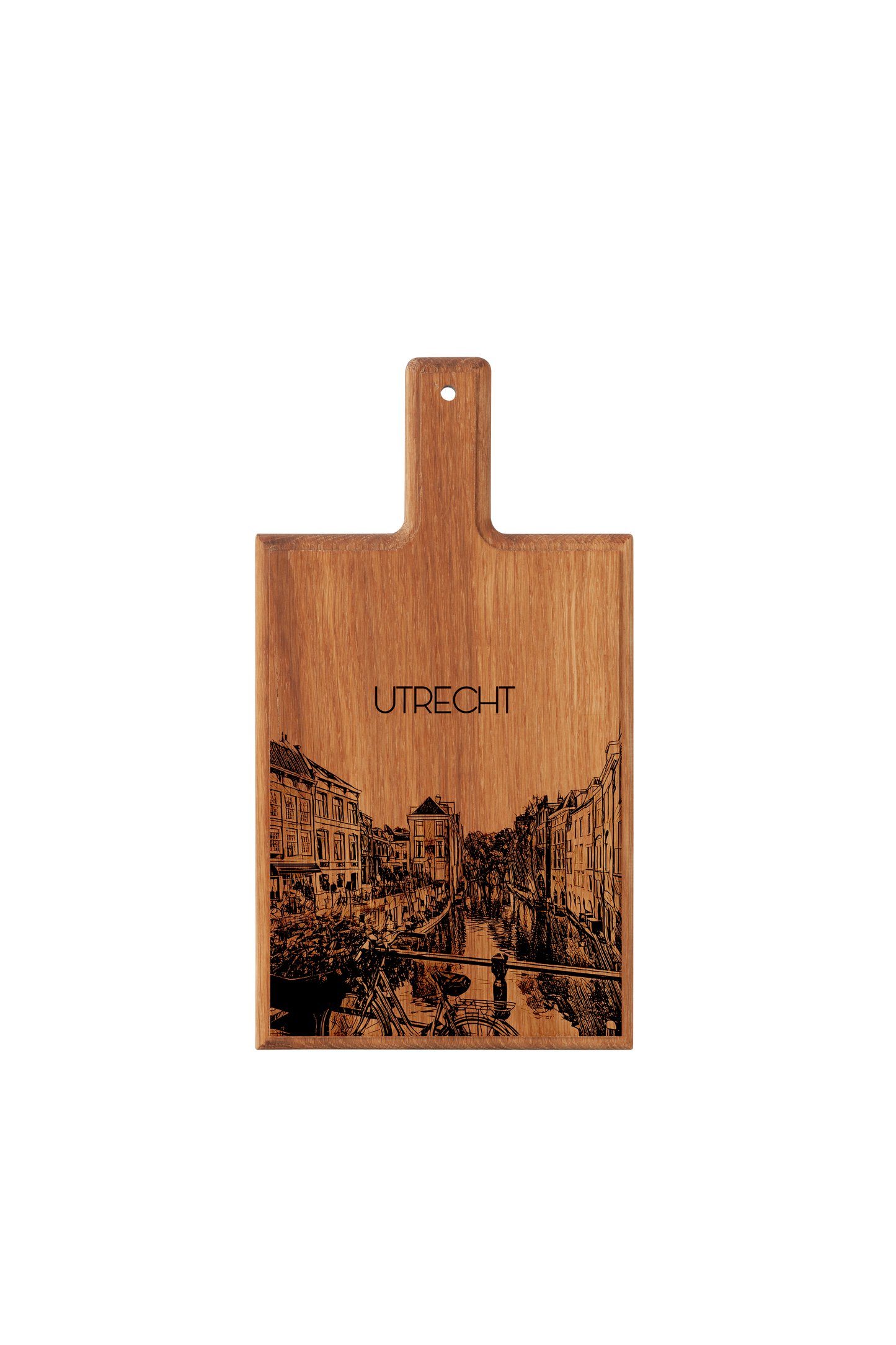 Handmade Utrecht Engraved Cheese Board - Beech Wood