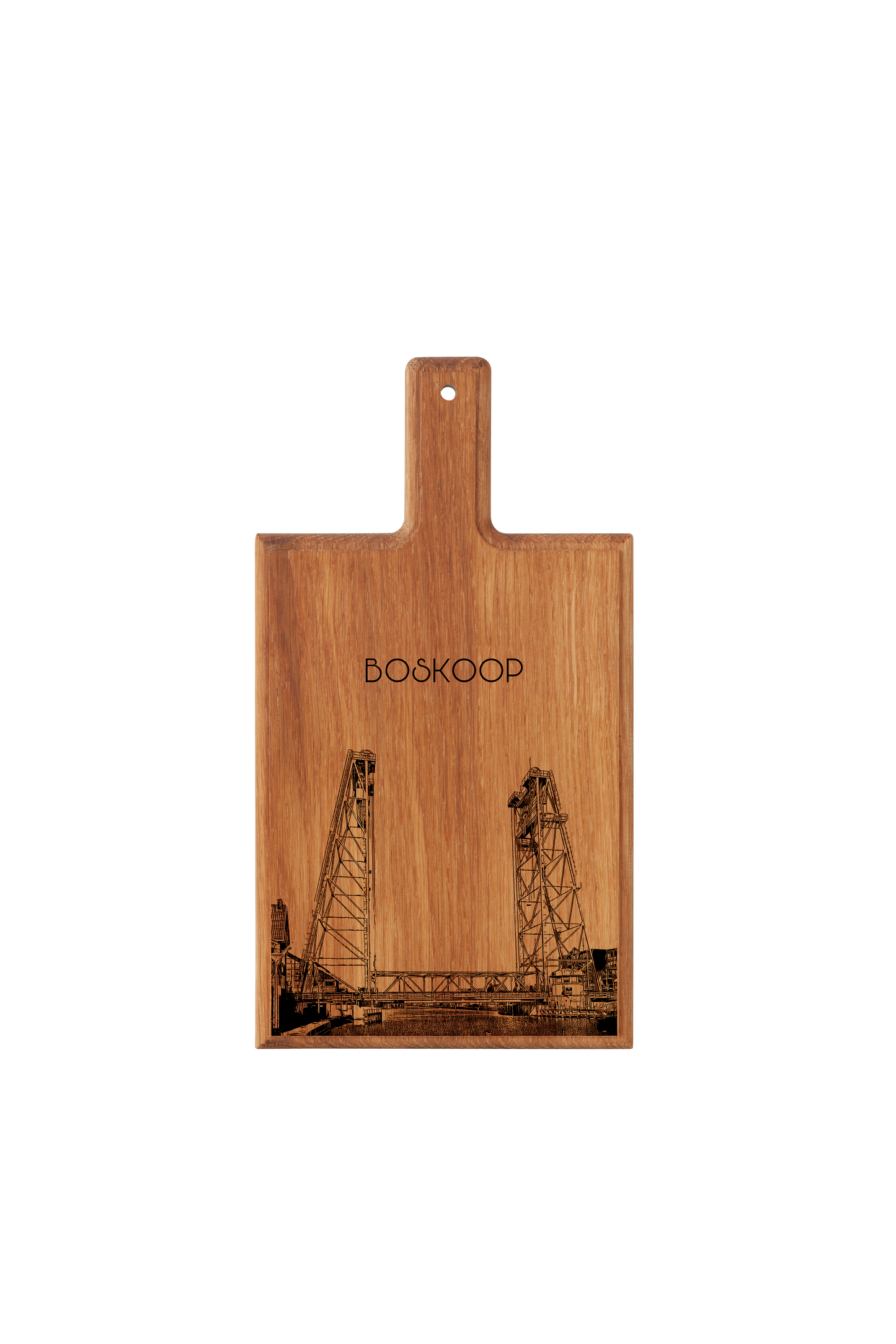 Handmade Boskoop Bridge Engraved Cheese Board - Beech Wood
