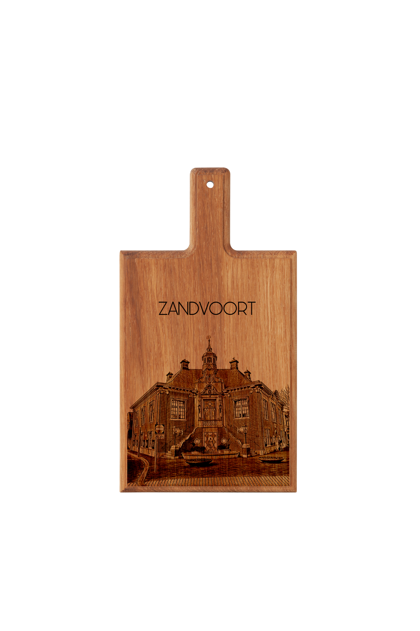 Handmade Zandvoort Stadhuis Engraved Cheese Board - Beech Wood