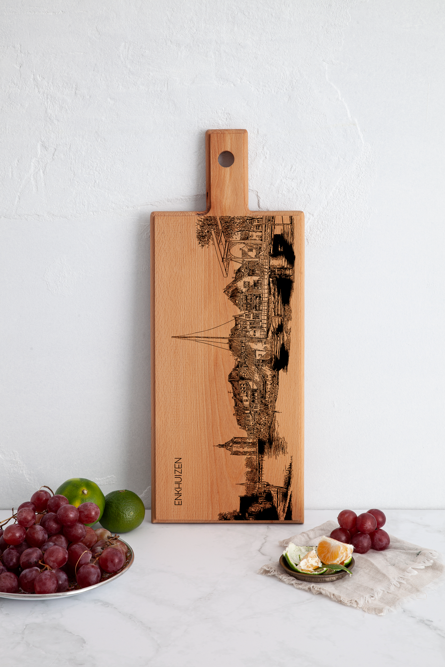Handmade Enkhuizen Engraved Serving Board - Beech Wood
