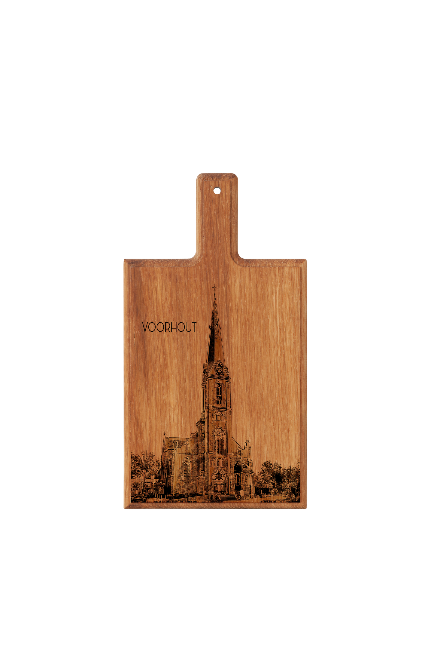 Handmade Voorhout Sint-Bartholomeükerk Engraved Cheese Board - Beech Wood