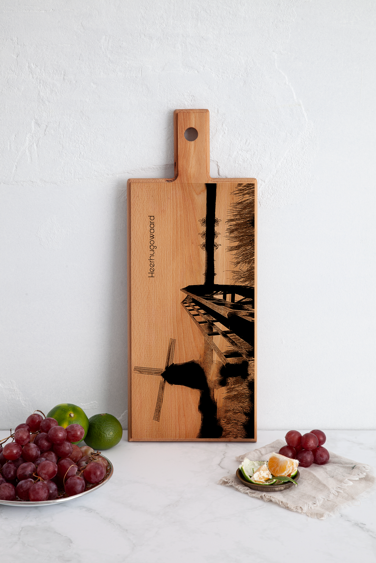 Handmade Heerhugowaard Engraved Serving Board - Beech Wood