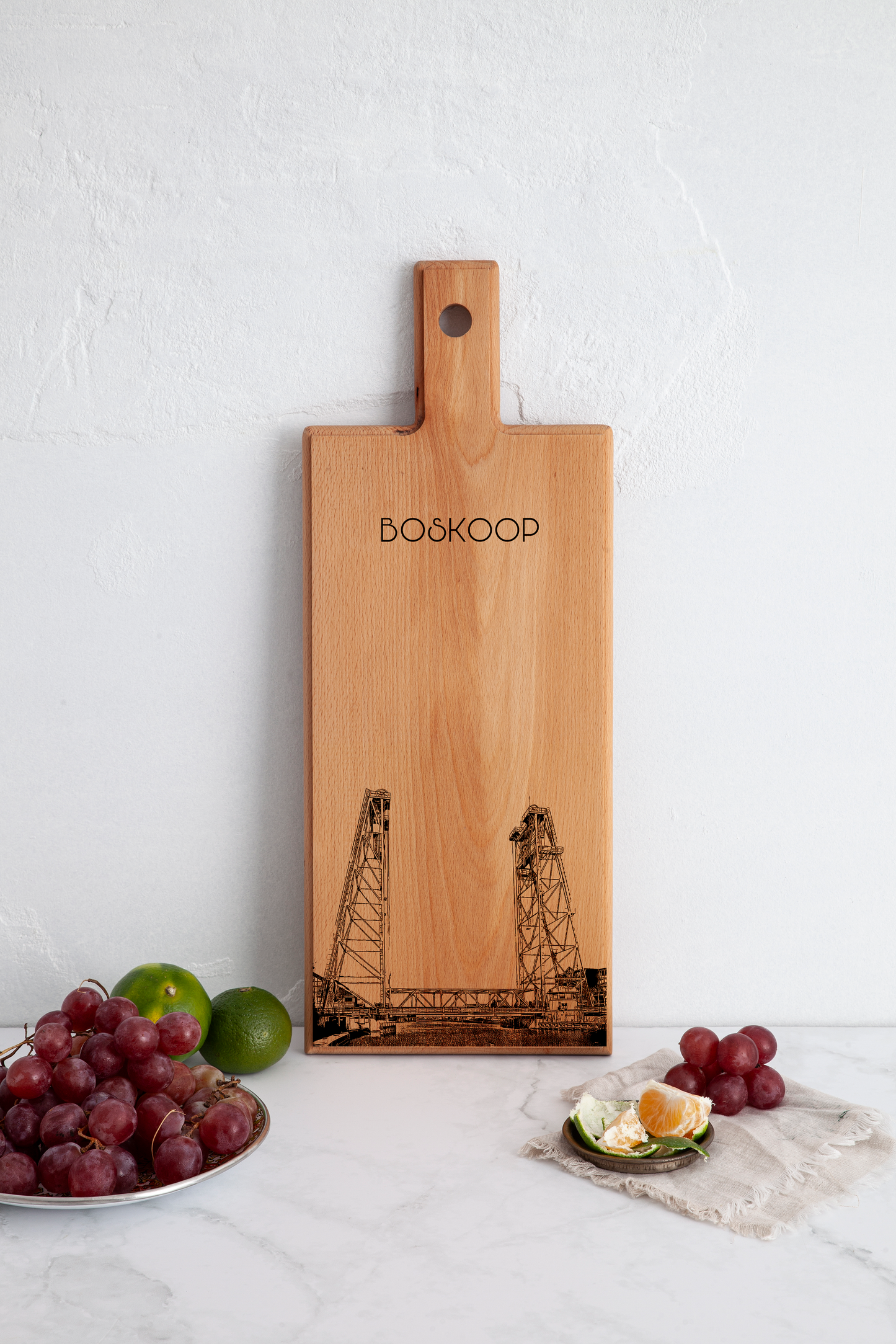 Handmade Boskoop Engraved Serving Board - Beech Wood