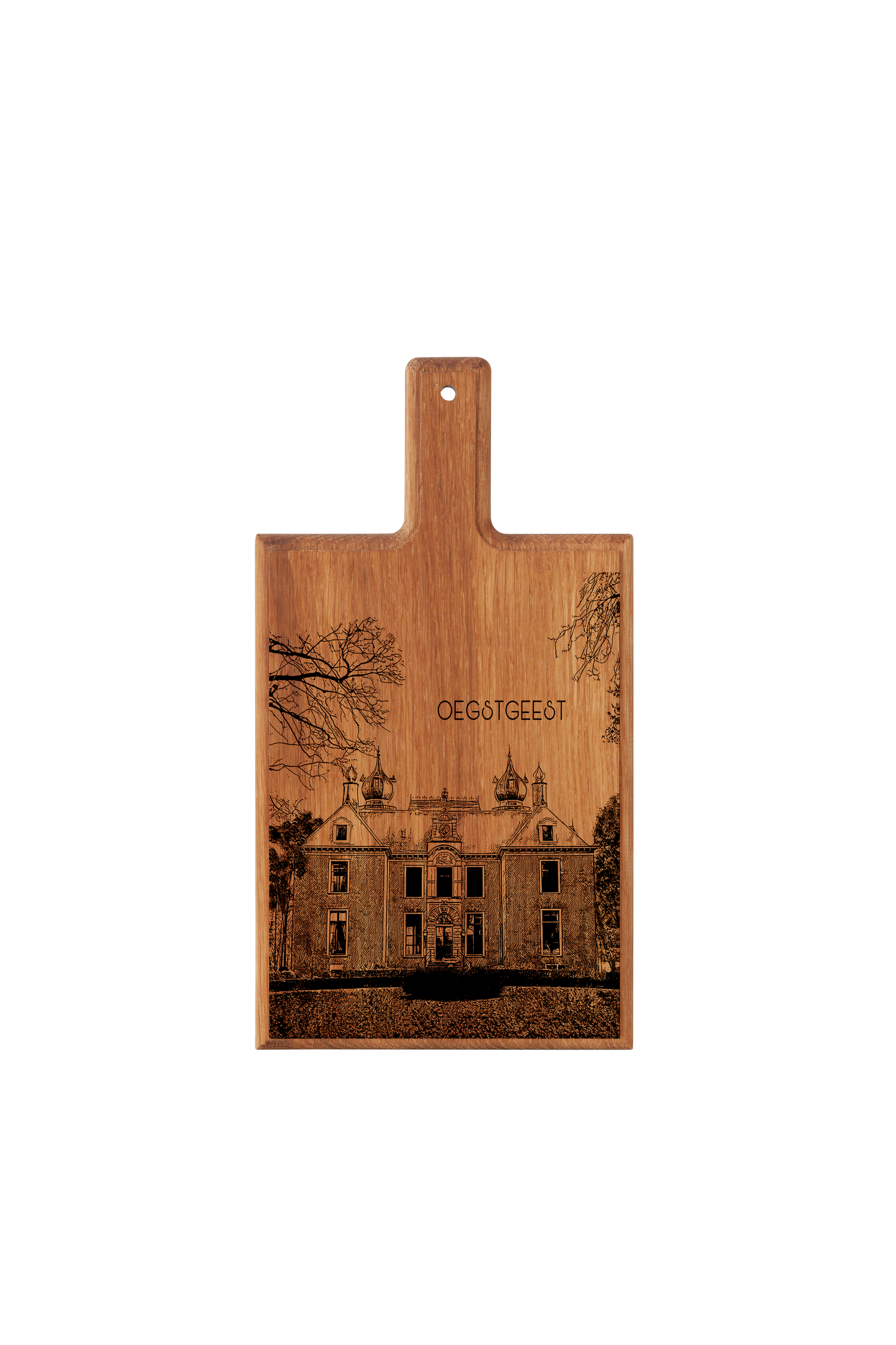 Handmade Oegstgeest Kasteel Oud Poelgeest Engraved Cheese Board - Beech Wood