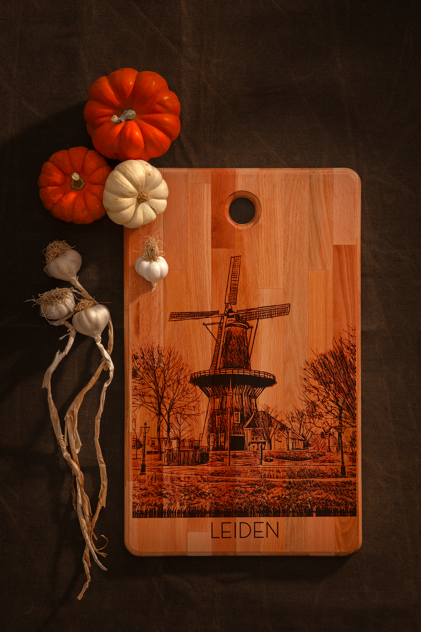 Leiden, Molen De Valk, cutting board, main front