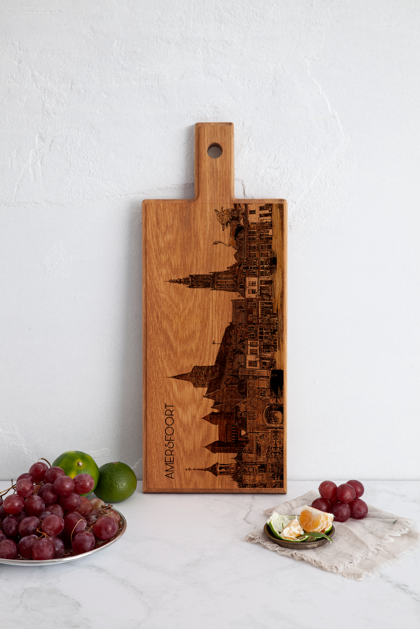 Handmade Amersfoort Skyline Engraved Serving Board - Beech Wood
