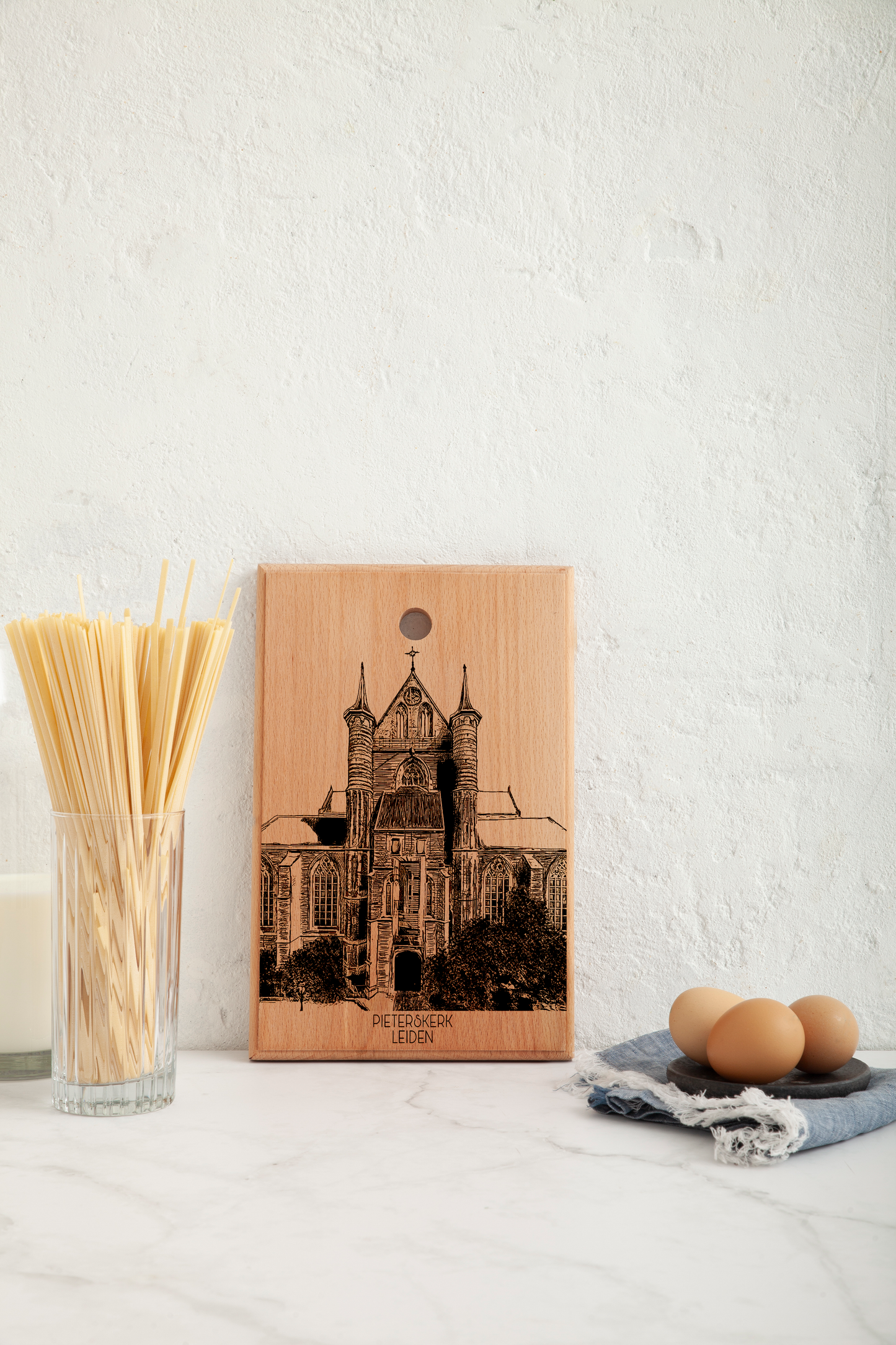 LEIDEN PIETERSKERK HANDMADE ENGRAVED CUTTING BOARD