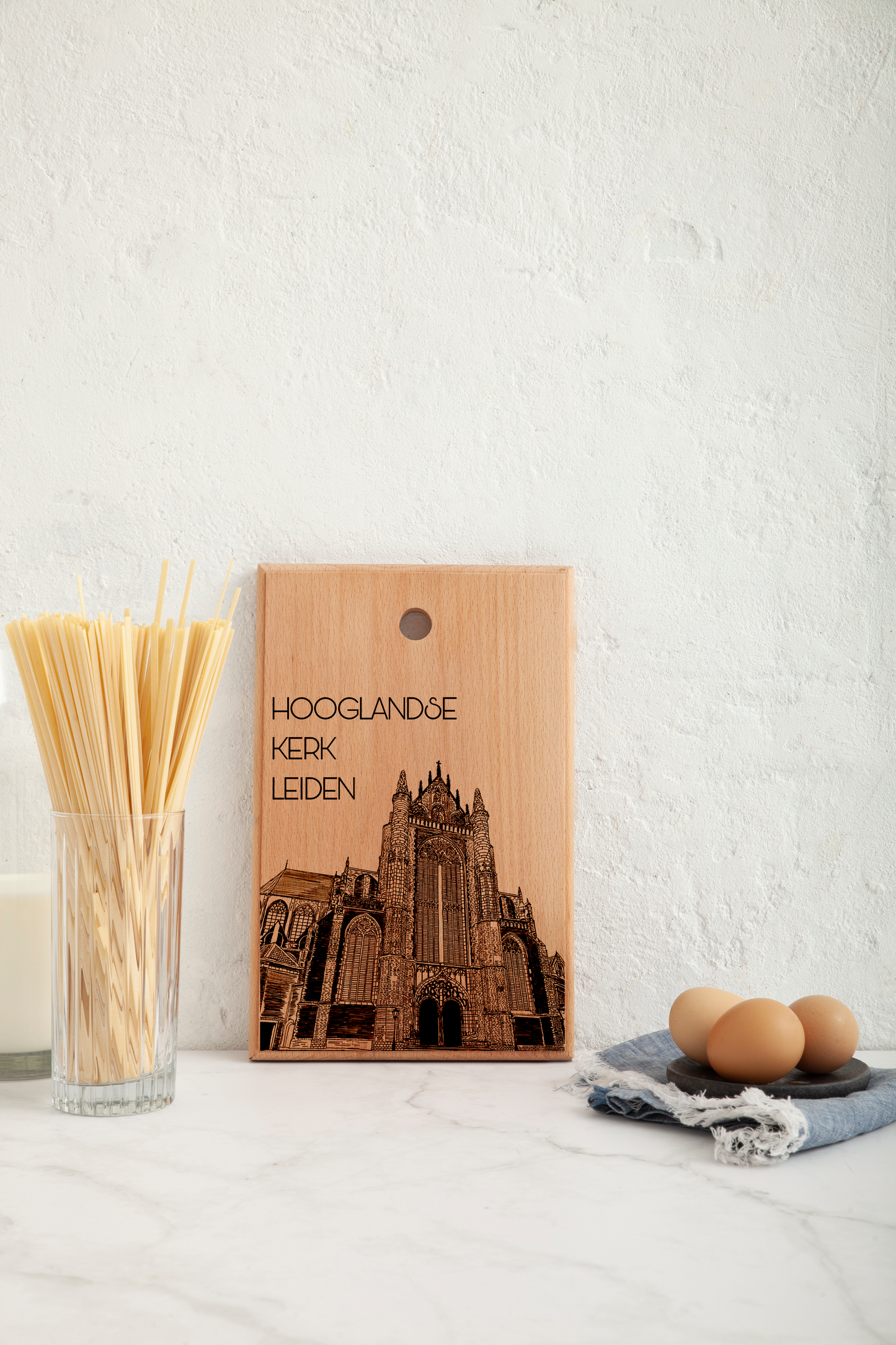 LEIDEN HOOGLANDSE KERK HANDMADE ENGRAVED CUTTING BOARD