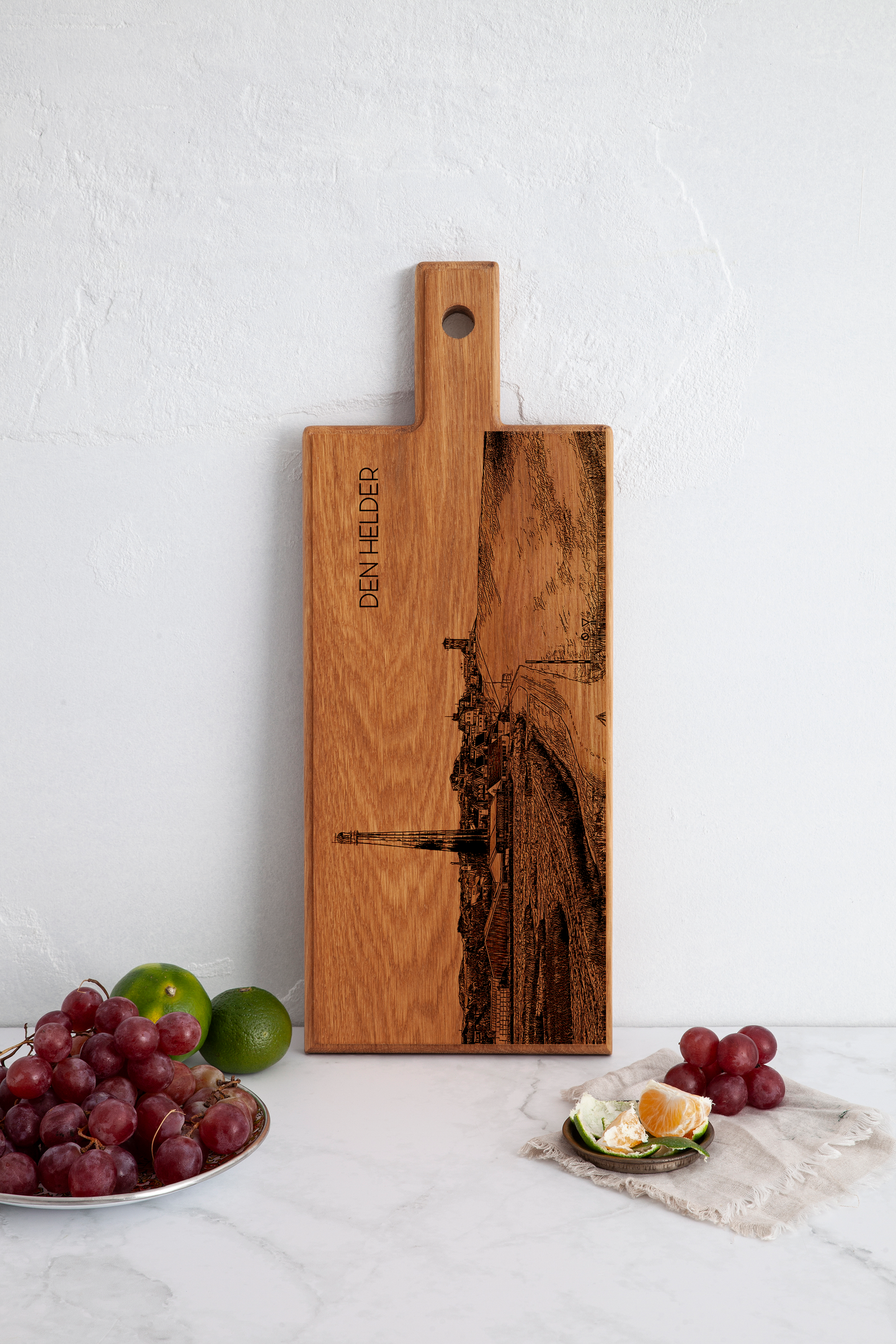 Handmade Den Helder Engraved Serving Board - Beech Wood