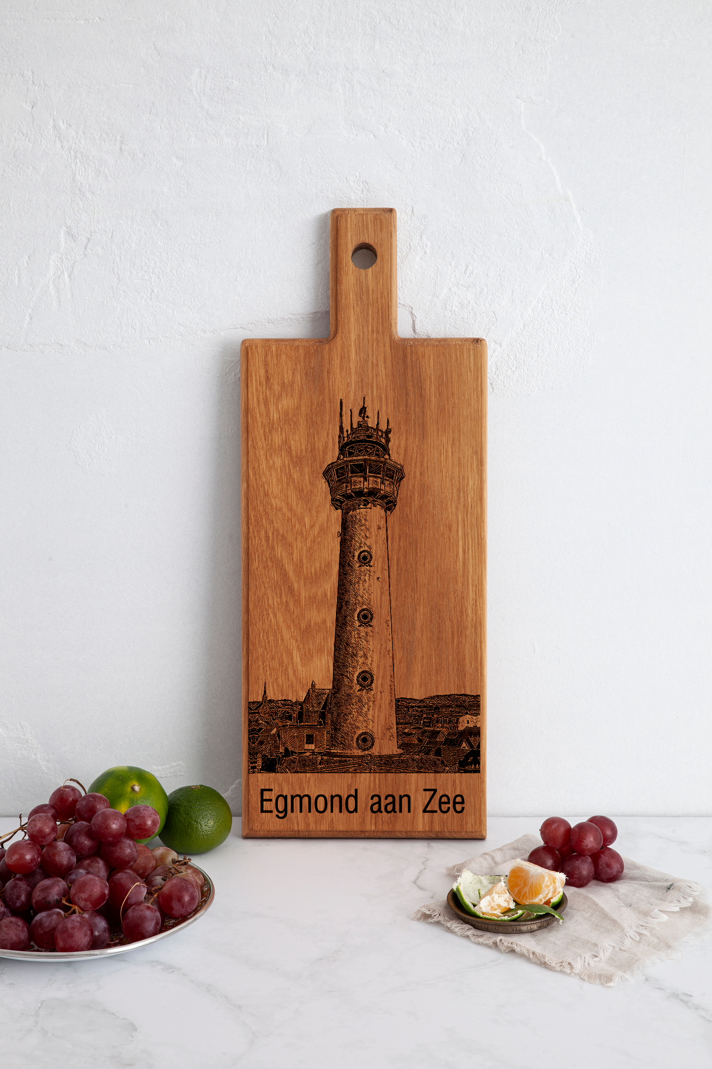 Handmade Egmond aan Zee Engraved Serving Board - Beech Wood