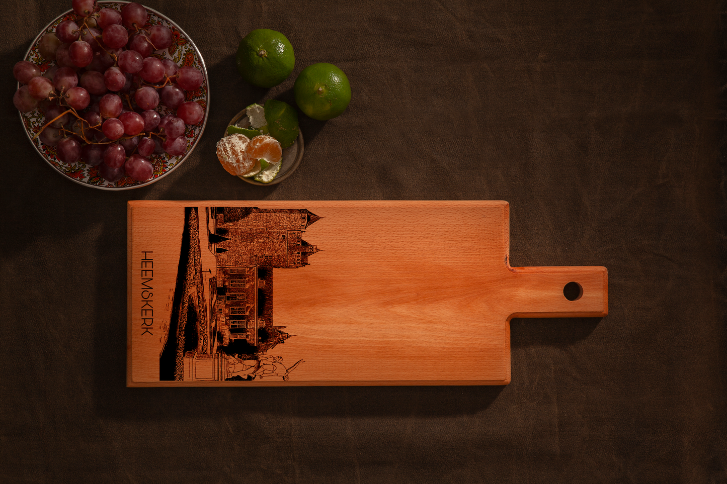 Handmade Heemskerk Engraved Serving Board - Beech Wood