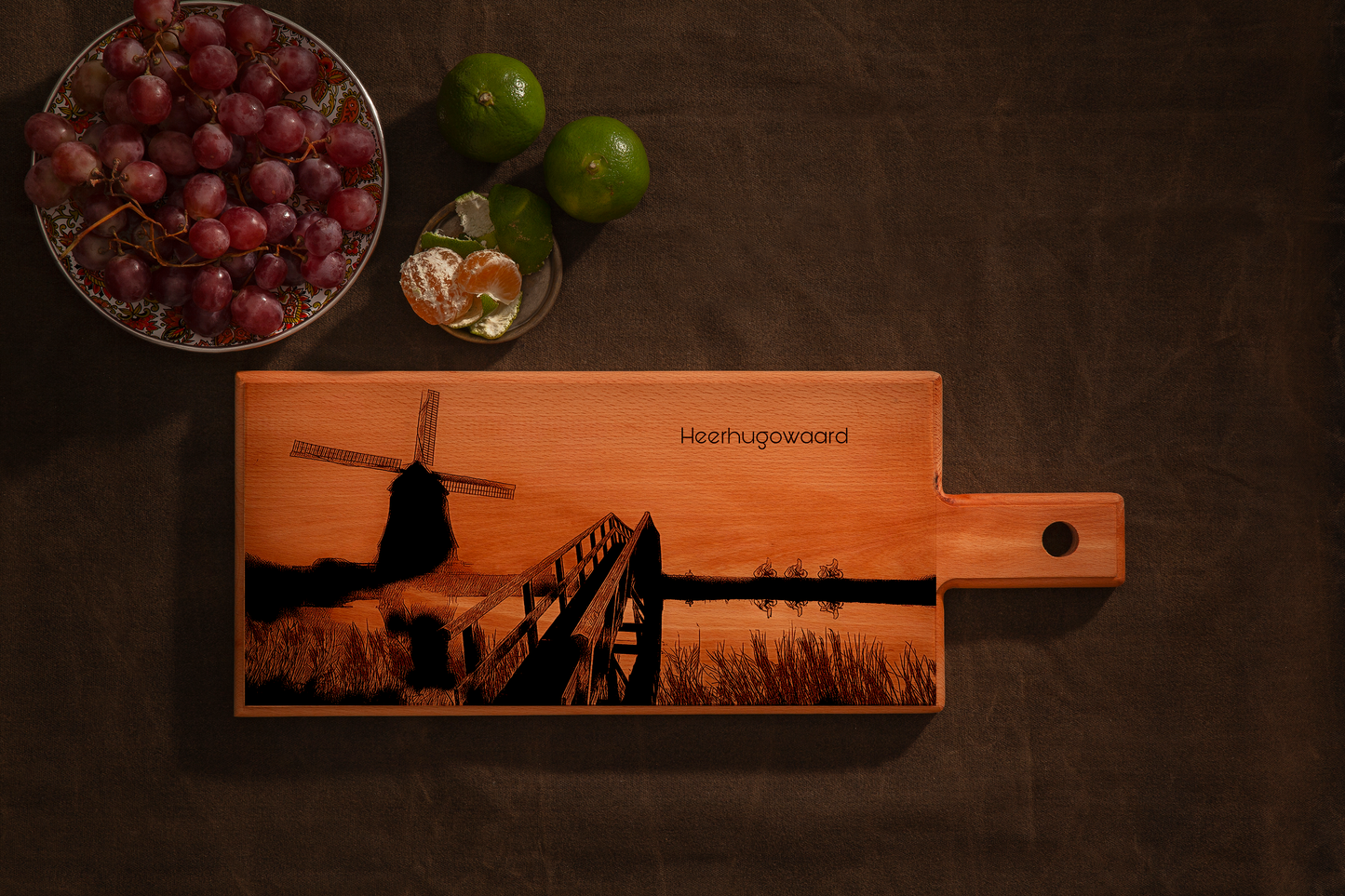 Handmade Heerhugowaard Engraved Serving Board - Beech Wood