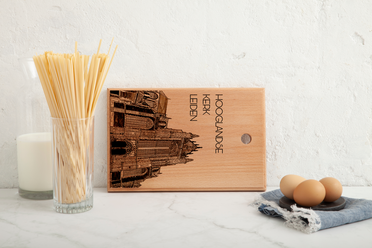 LEIDEN HOOGLANDSE KERK HANDMADE ENGRAVED CUTTING BOARD