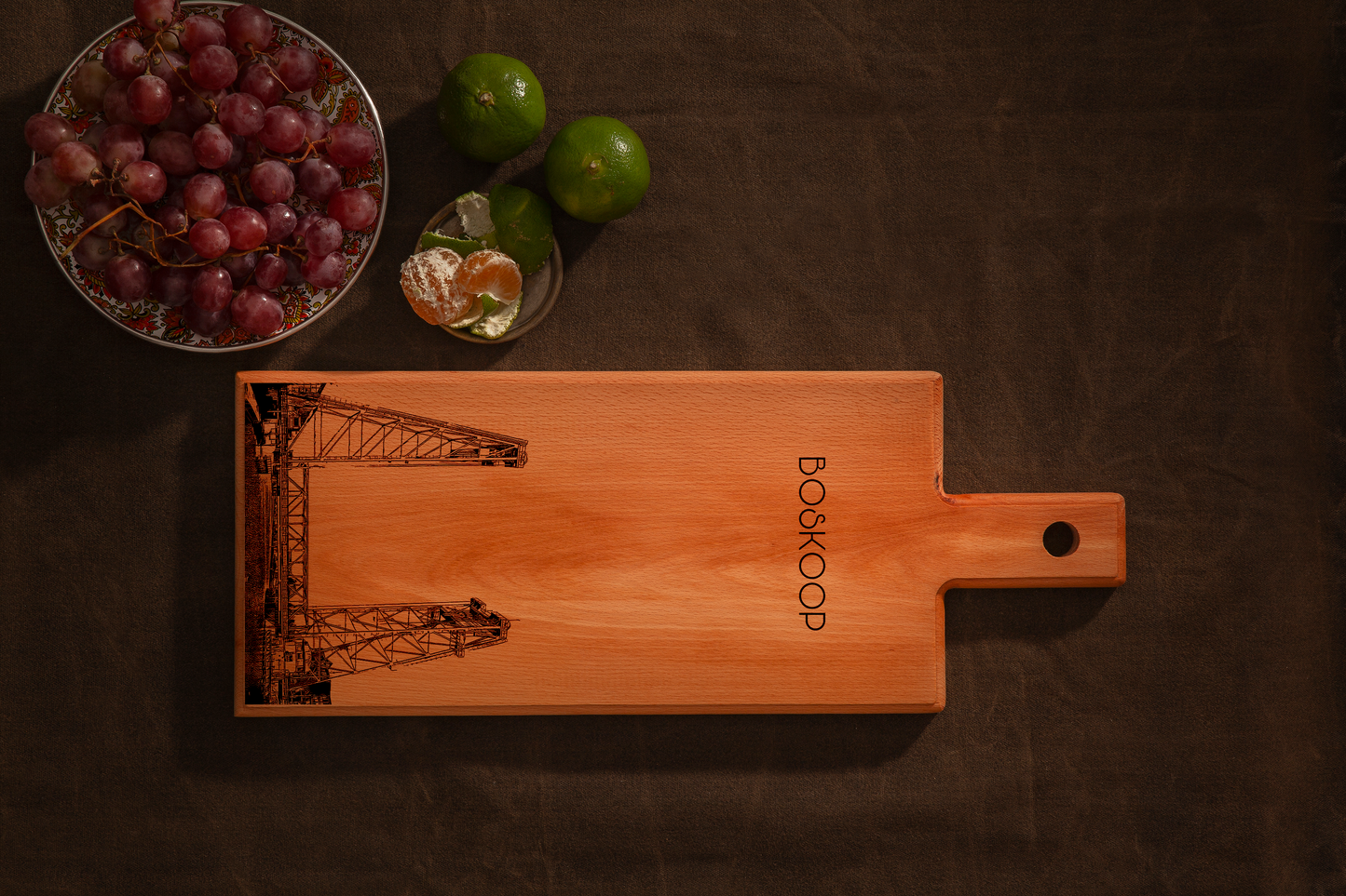 Handmade Boskoop Engraved Serving Board - Beech Wood