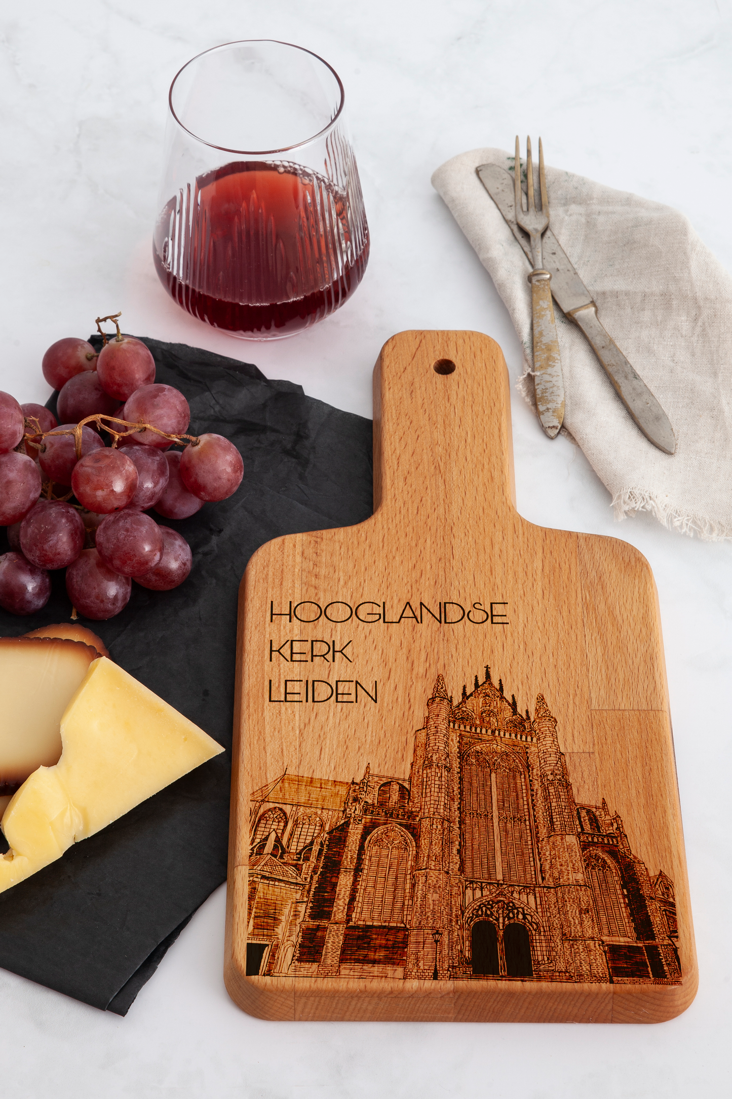Leiden, Hooglandse Kerk, cheese board, on countertop