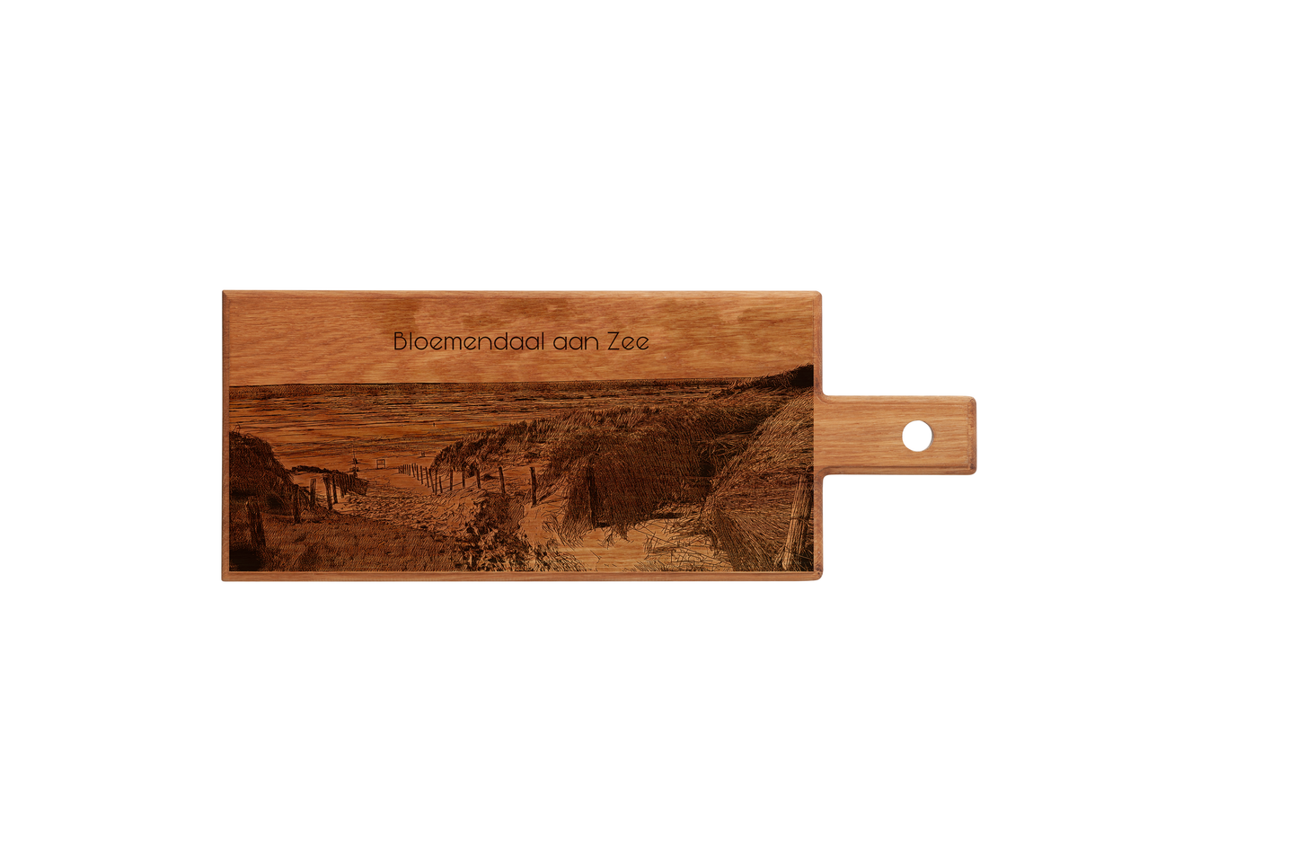Handmade Bloemendaal aan Zee Engraved Serving Board - Beech Wood