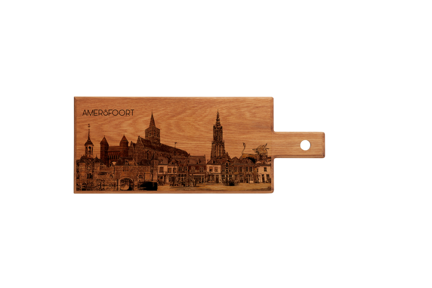 Handmade Amersfoort Skyline Engraved Serving Board - Beech Wood