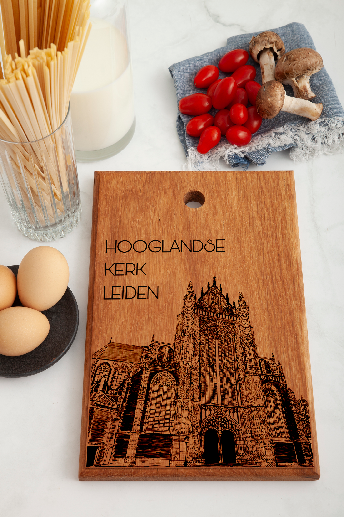 LEIDEN HOOGLANDSE KERK HANDMADE ENGRAVED CUTTING BOARD