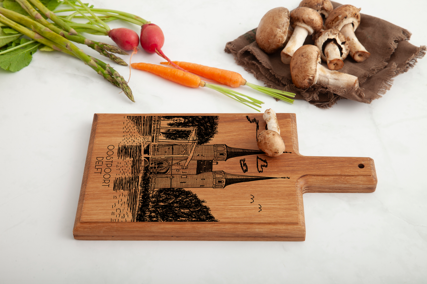 DELFT OOSTPOORT HANDMADE ENGRAVED CHEESE BOARD