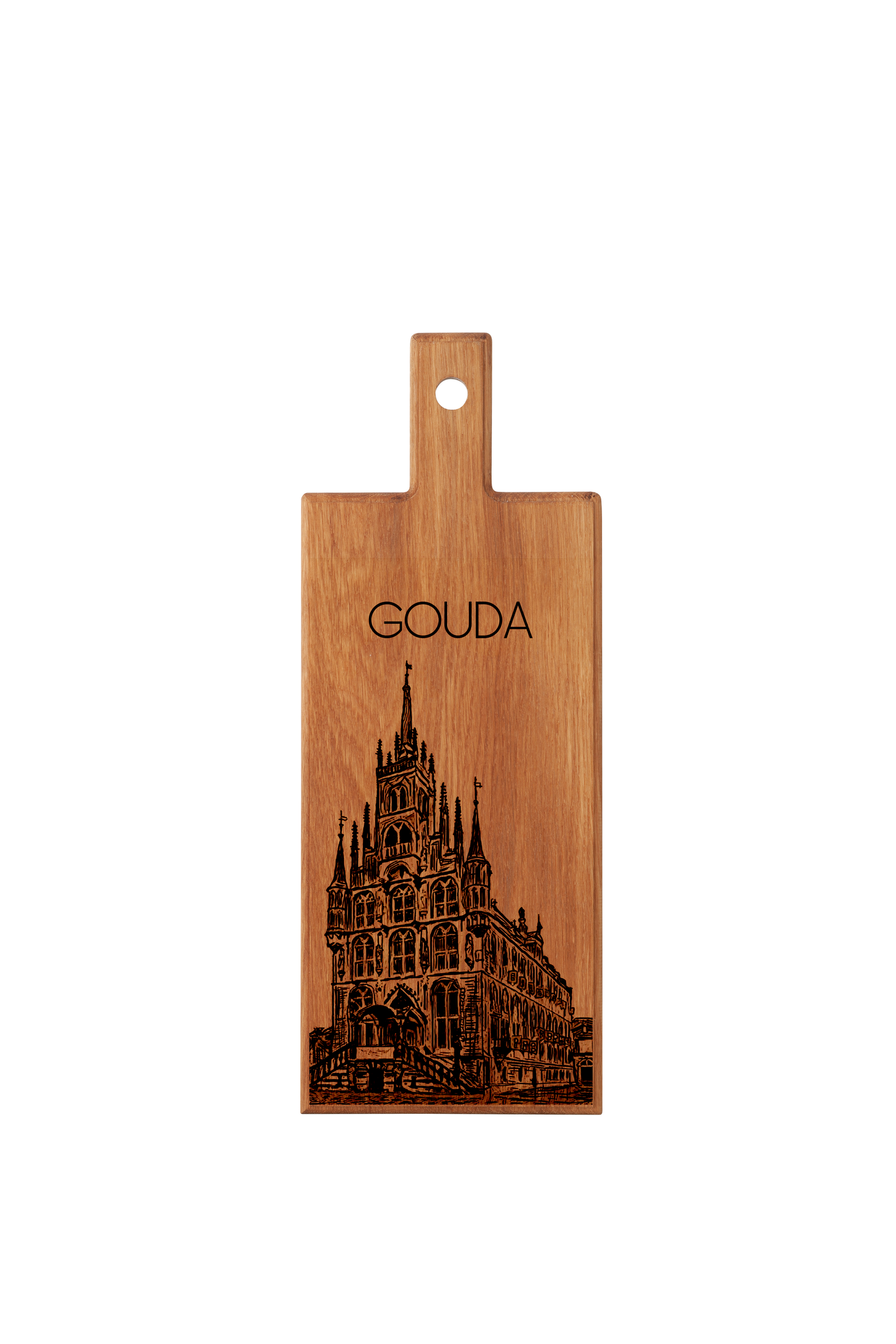 Handmade Gouda Stadhuis Engraved Serving Board - Beech Wood