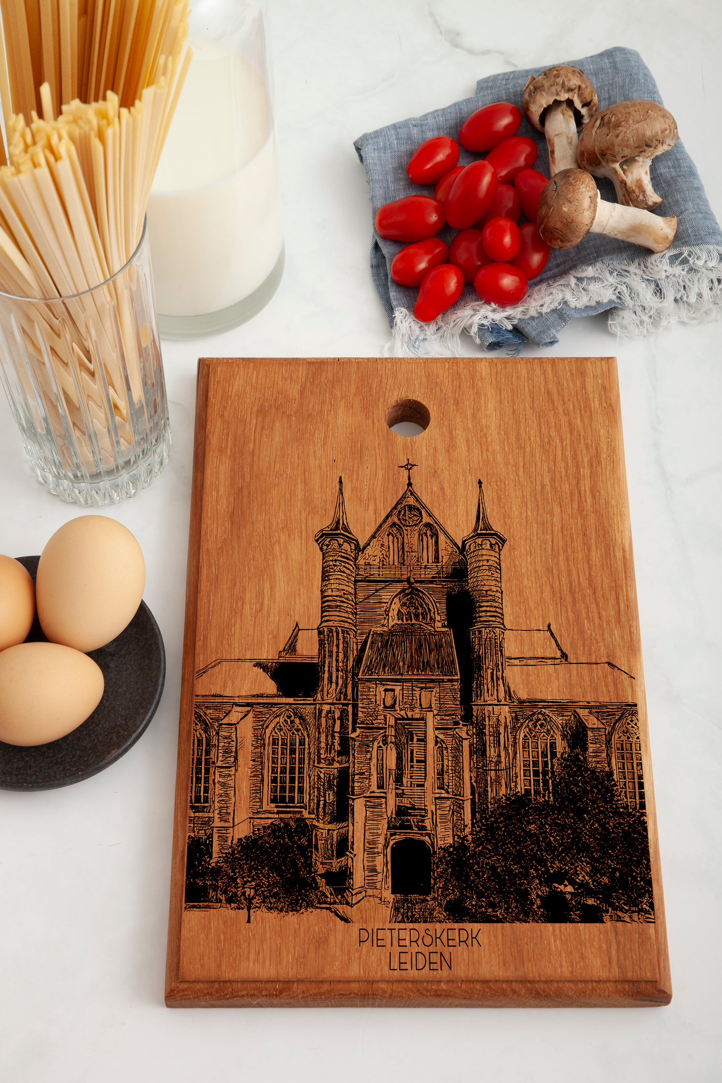 LEIDEN PIETERSKERK HANDMADE ENGRAVED CUTTING BOARD