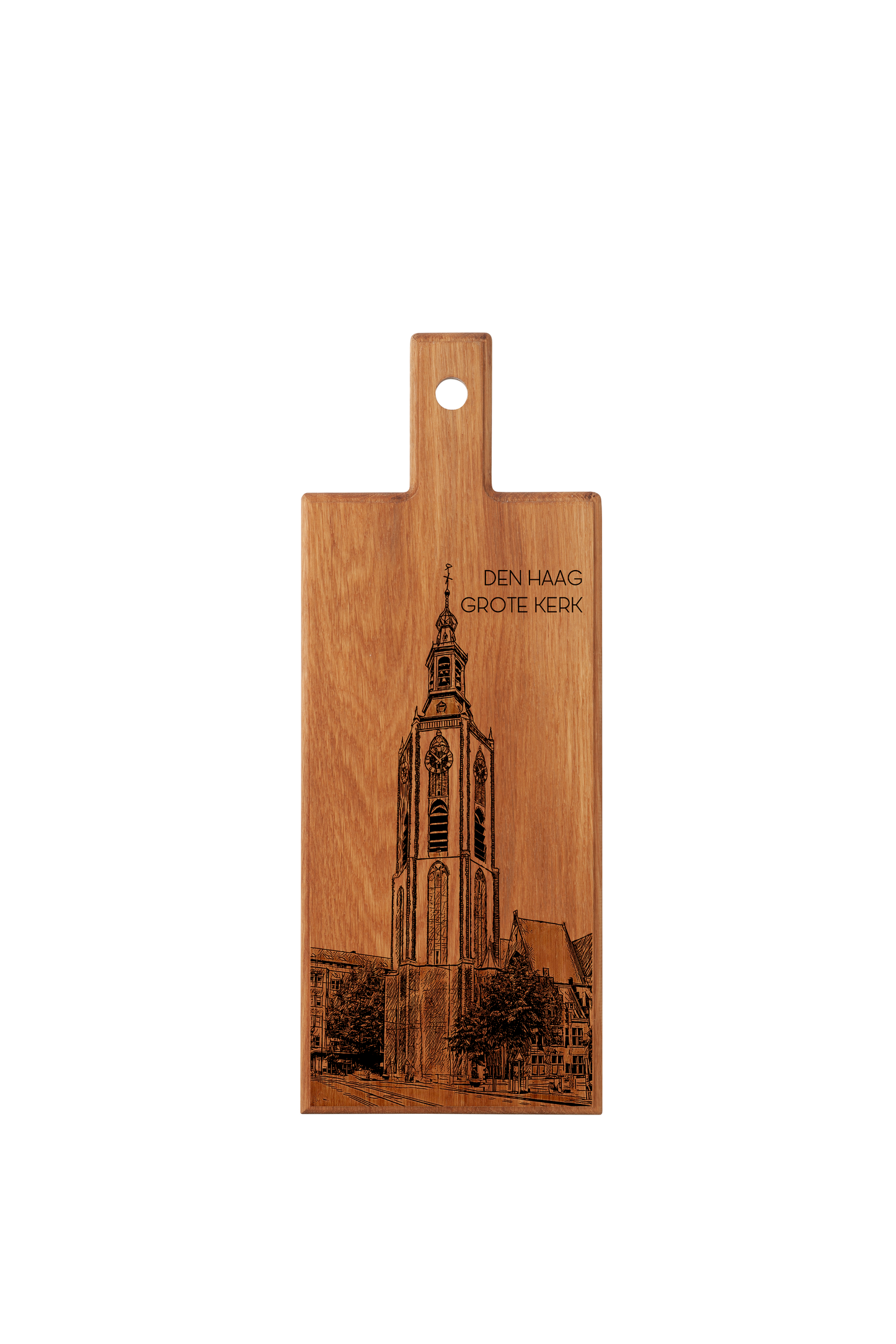 Handgemaakte Amsterdam Skyline Gegraveerde Serveerplank - Beukenhout