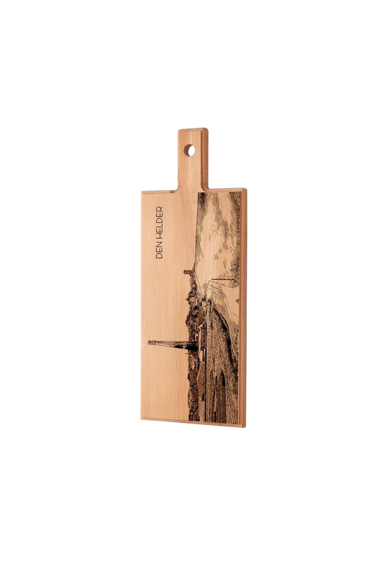 Handmade Den Helder Engraved Serving Board - Beech Wood
