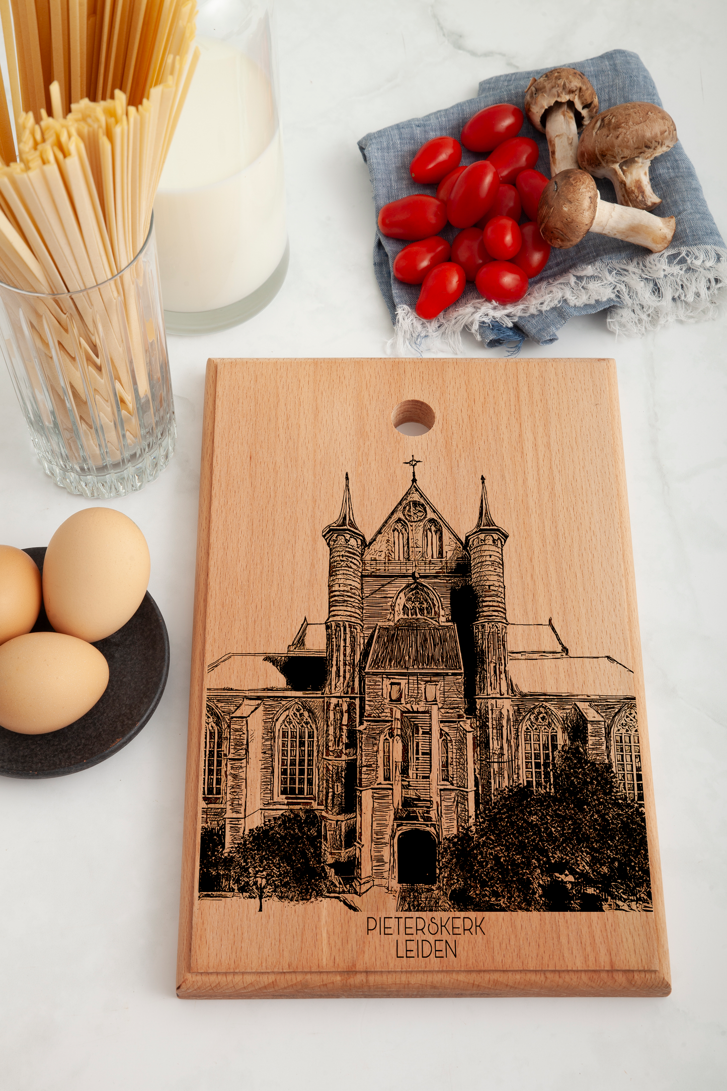 LEIDEN PIETERSKERK HANDMADE ENGRAVED CUTTING BOARD