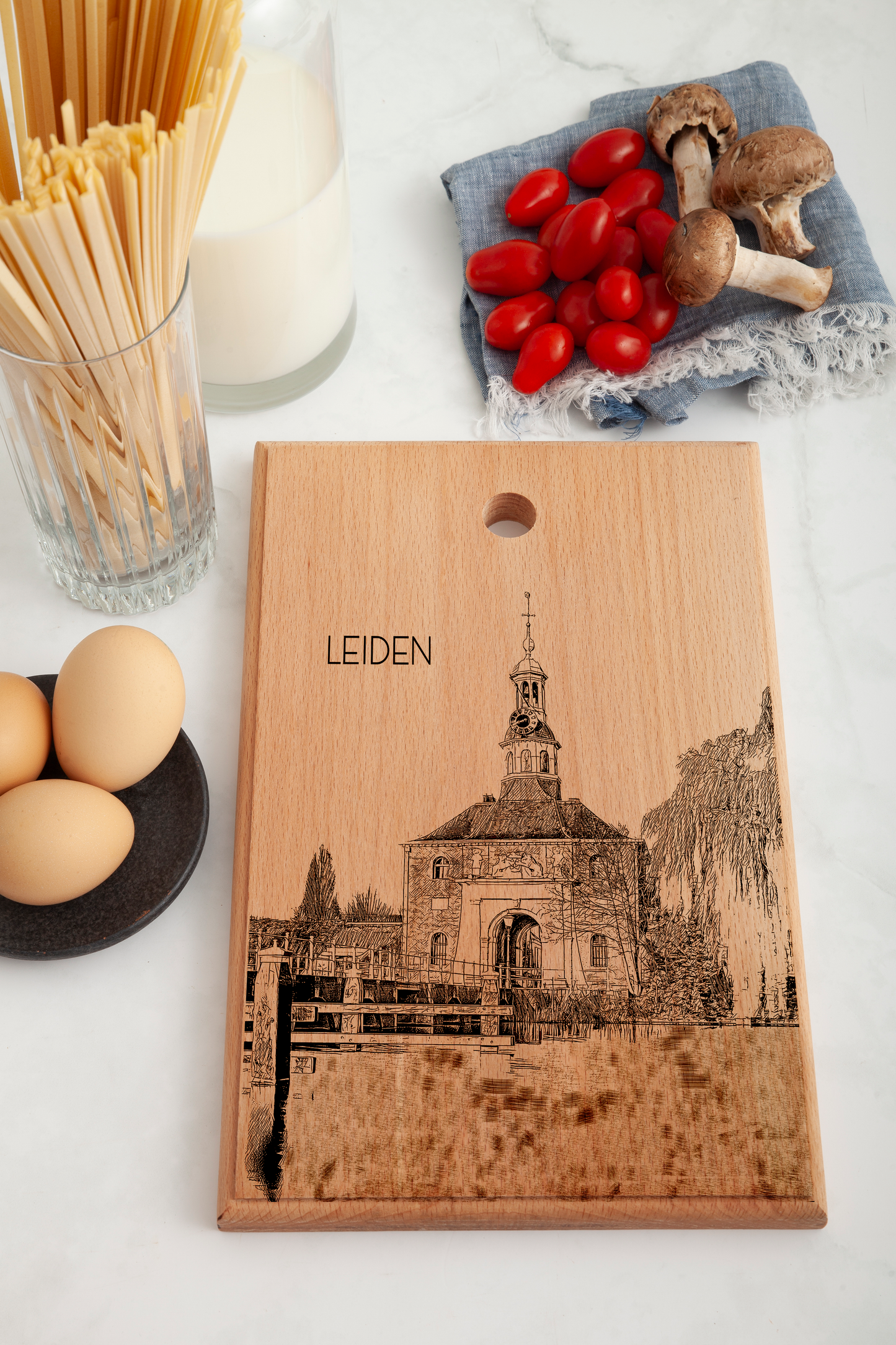 LEIDEN ZIJLPOORT HANDMADE ENGRAVED CUTTING BOARD