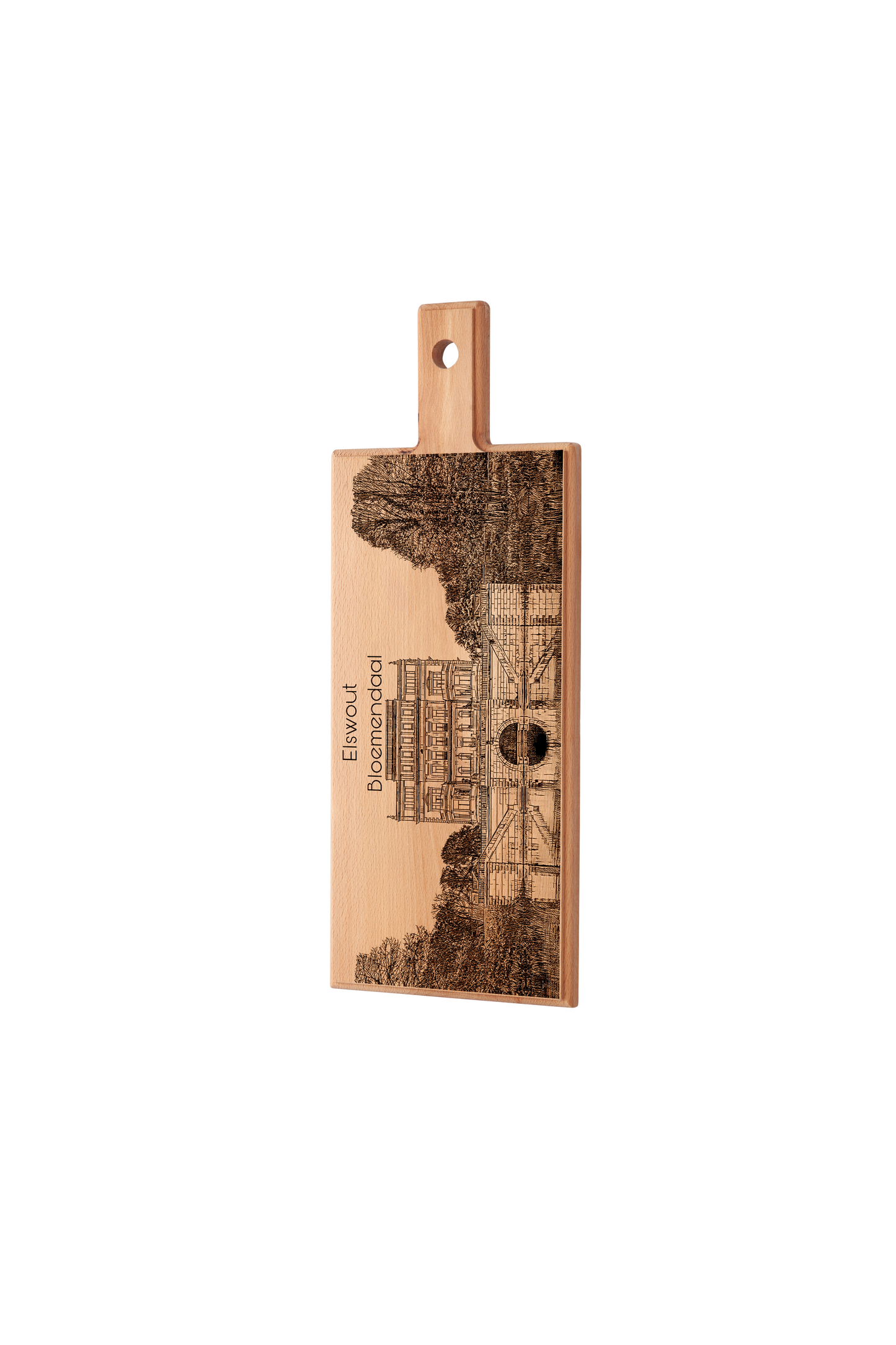 Handmade Bloemendaal Elswout Engraved Serving Board - Beech Wood