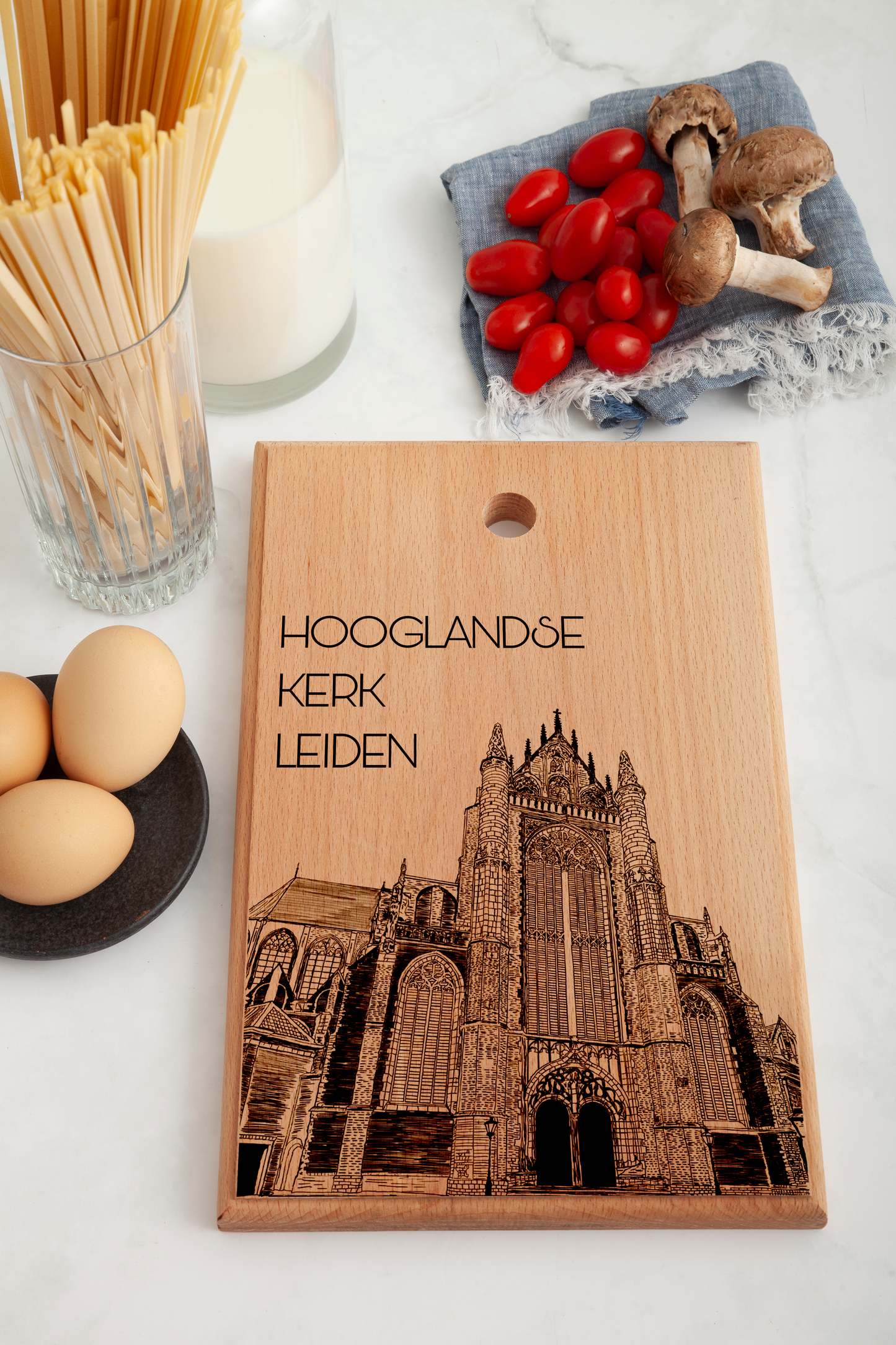 LEIDEN HOOGLANDSE KERK HANDMADE ENGRAVED CUTTING BOARD