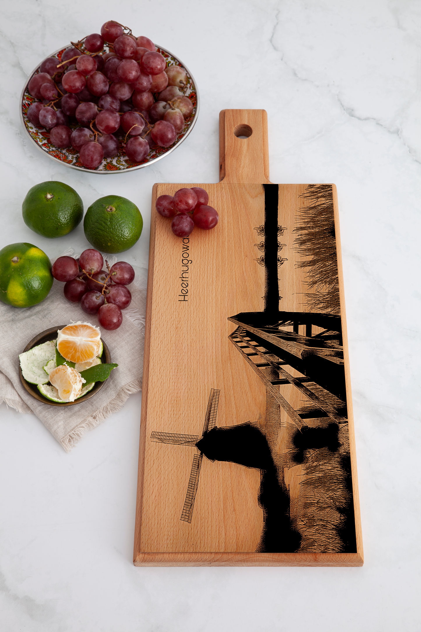 Handmade Heerhugowaard Engraved Serving Board - Beech Wood