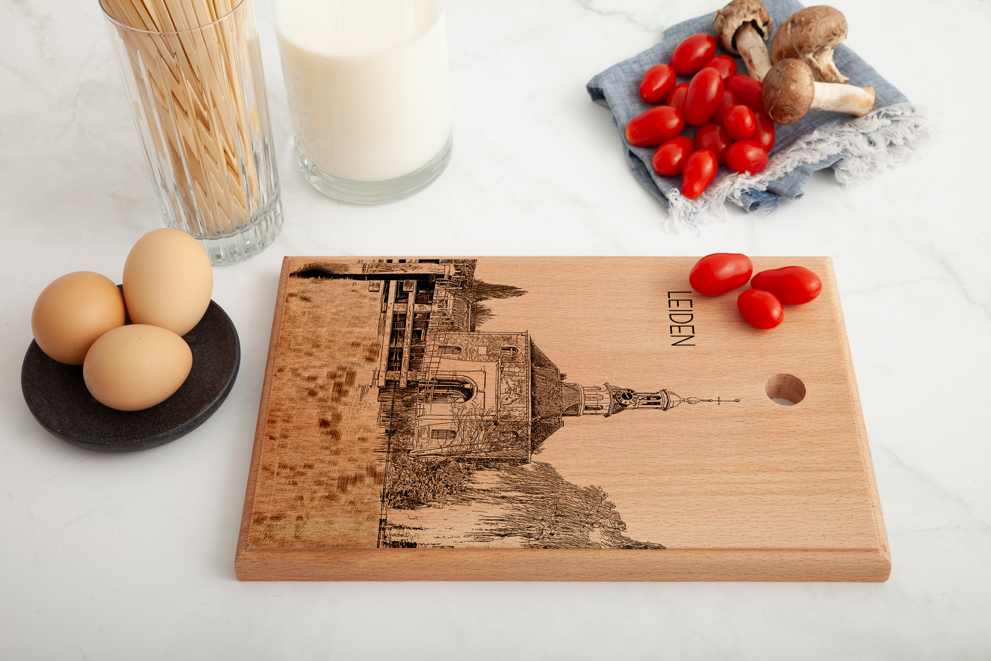 LEIDEN ZIJLPOORT HANDMADE ENGRAVED CUTTING BOARD