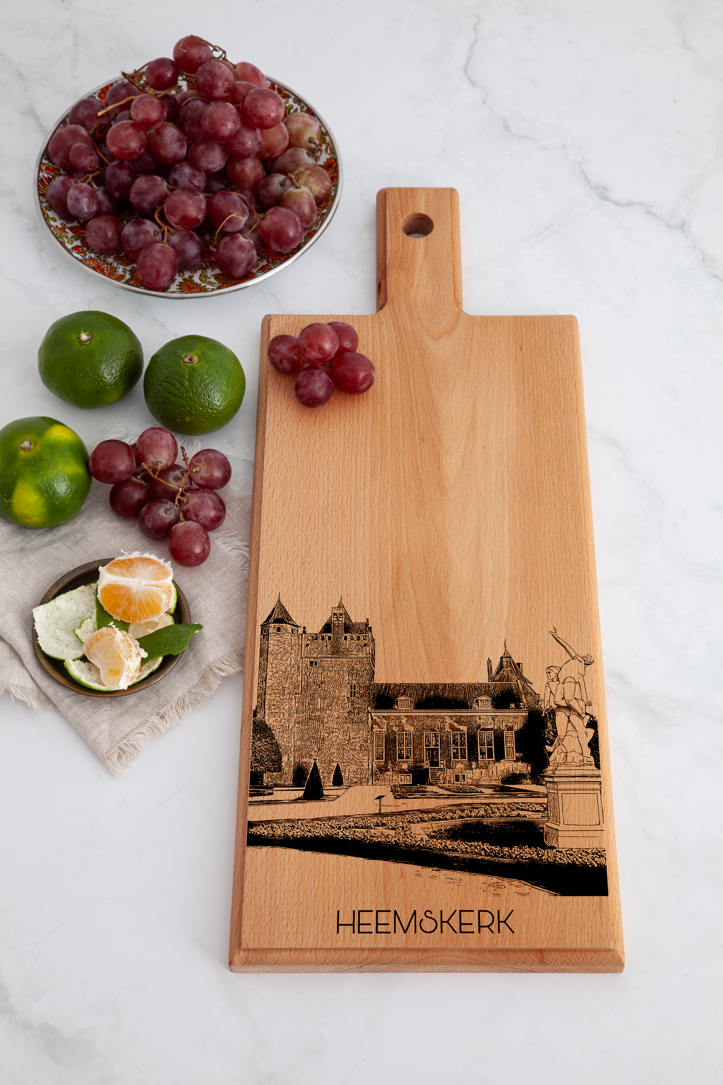 Handmade Heemskerk Engraved Serving Board - Beech Wood