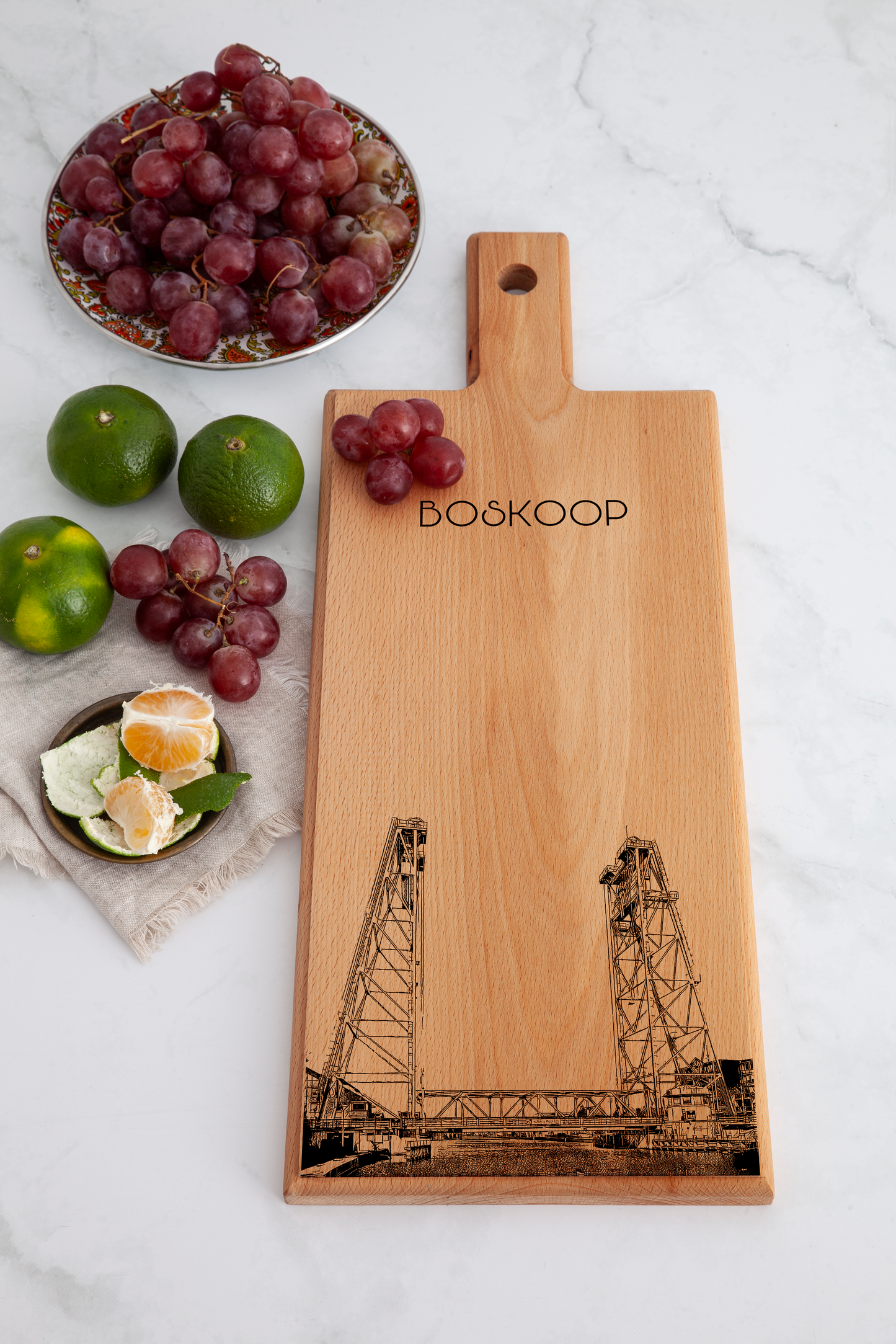 Handmade Boskoop Engraved Serving Board - Beech Wood