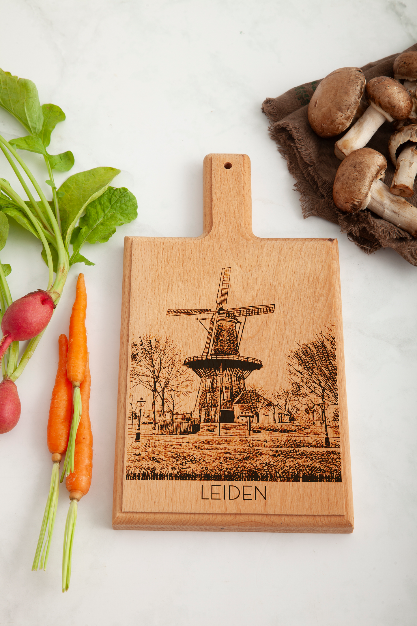 LEIDEN MOLEN DE VALK HANDGEMAAKTE GEGRAVEERDE KAASPLANL